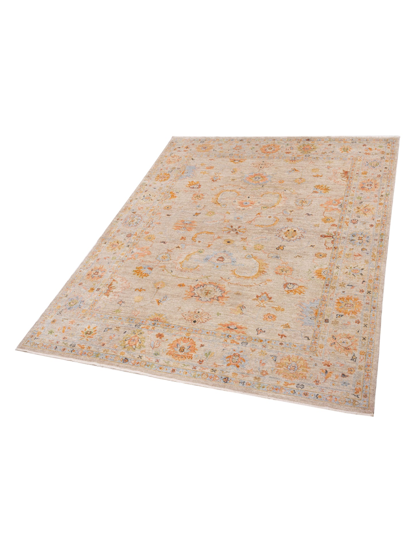 Angora Oushak 148164 Silver Silver 9.4x11.5 Hand Knotted Rug