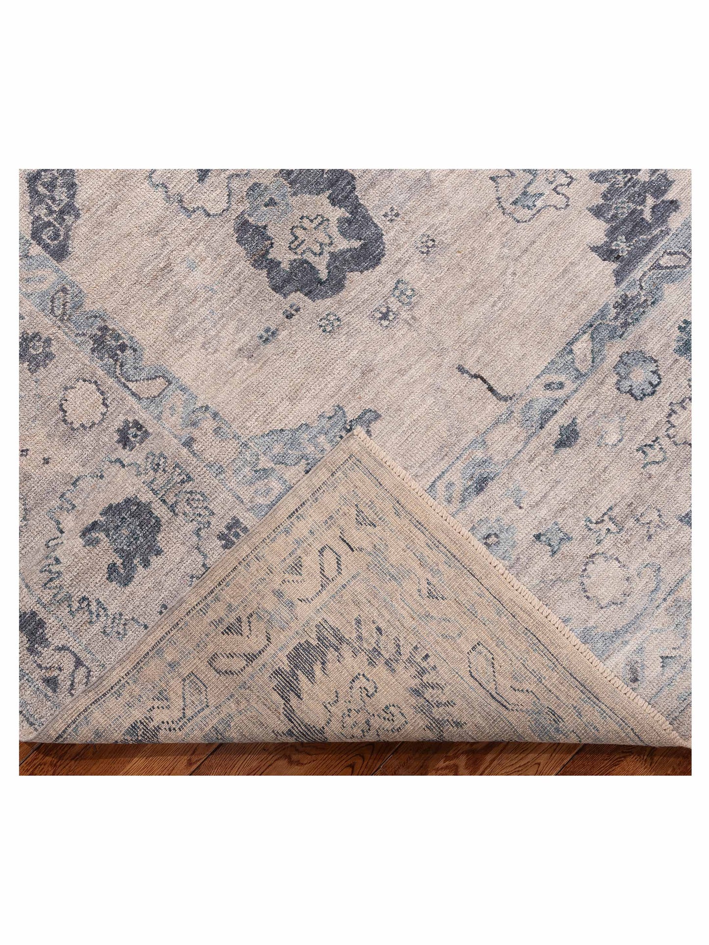 Angora Oushak 156051 Gray Gray 10.3x13.7 Hand Knotted Rug