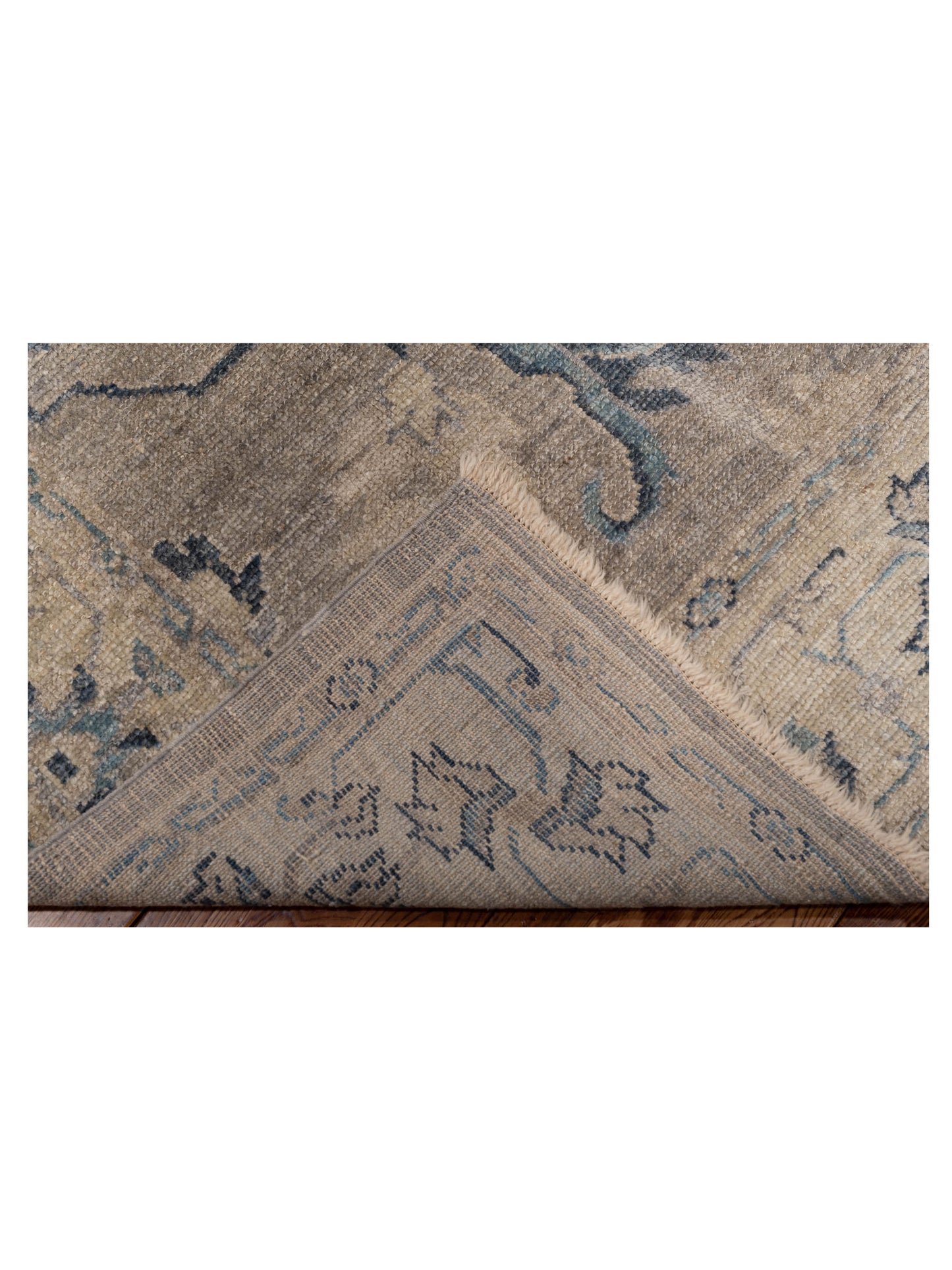 Angora Oushak 129108 Gray Silver 6.6x11.8 Hand Knotted Rug