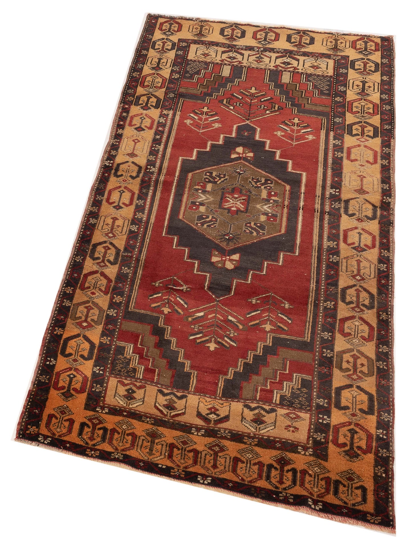 Old Anatolian 148506 Red Gold 3.9x7.1 Hand Knotted Rug