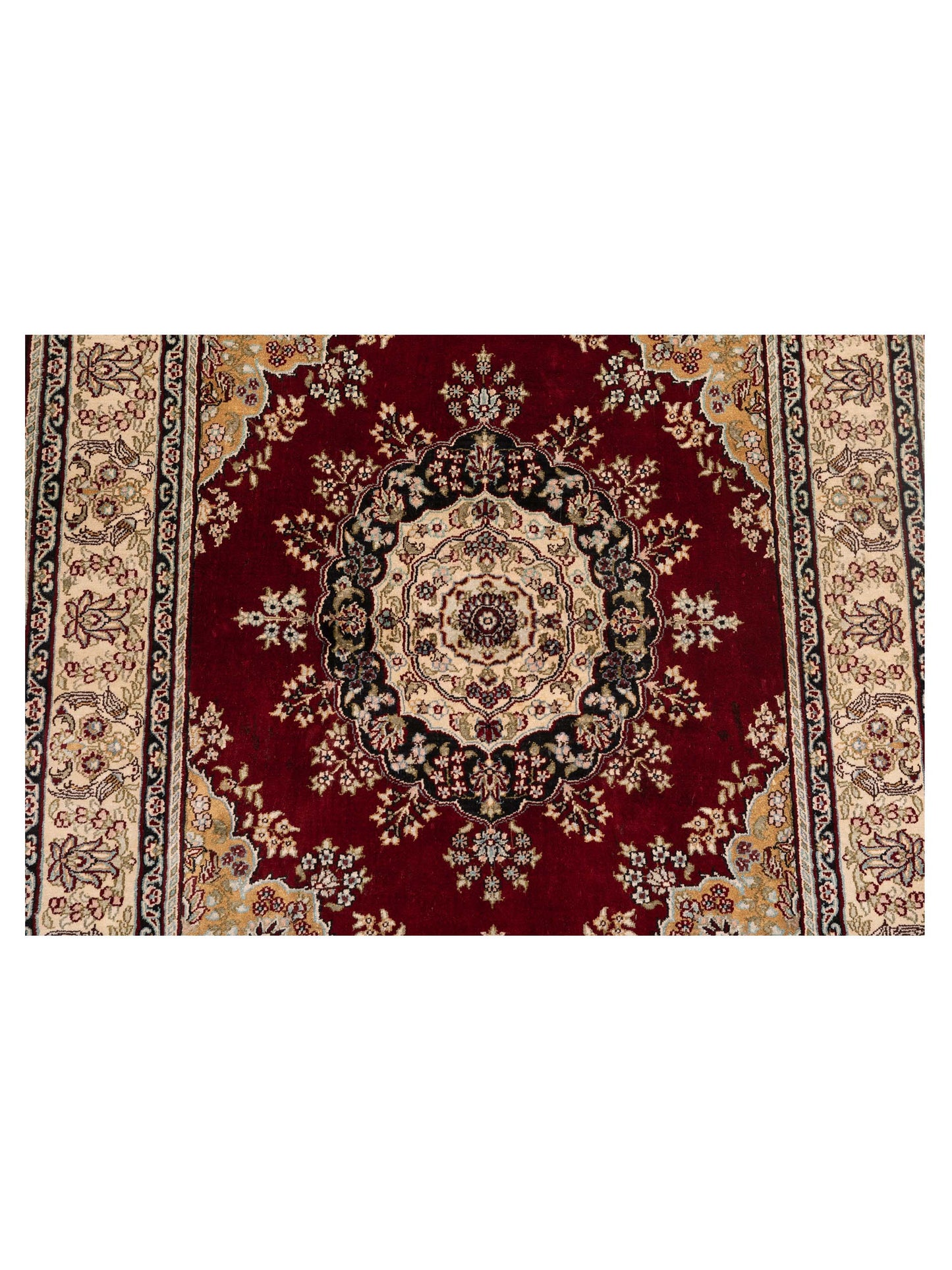 Pure Silk 118060 Red Ivory 2.7x10 Hand Knotted Rug