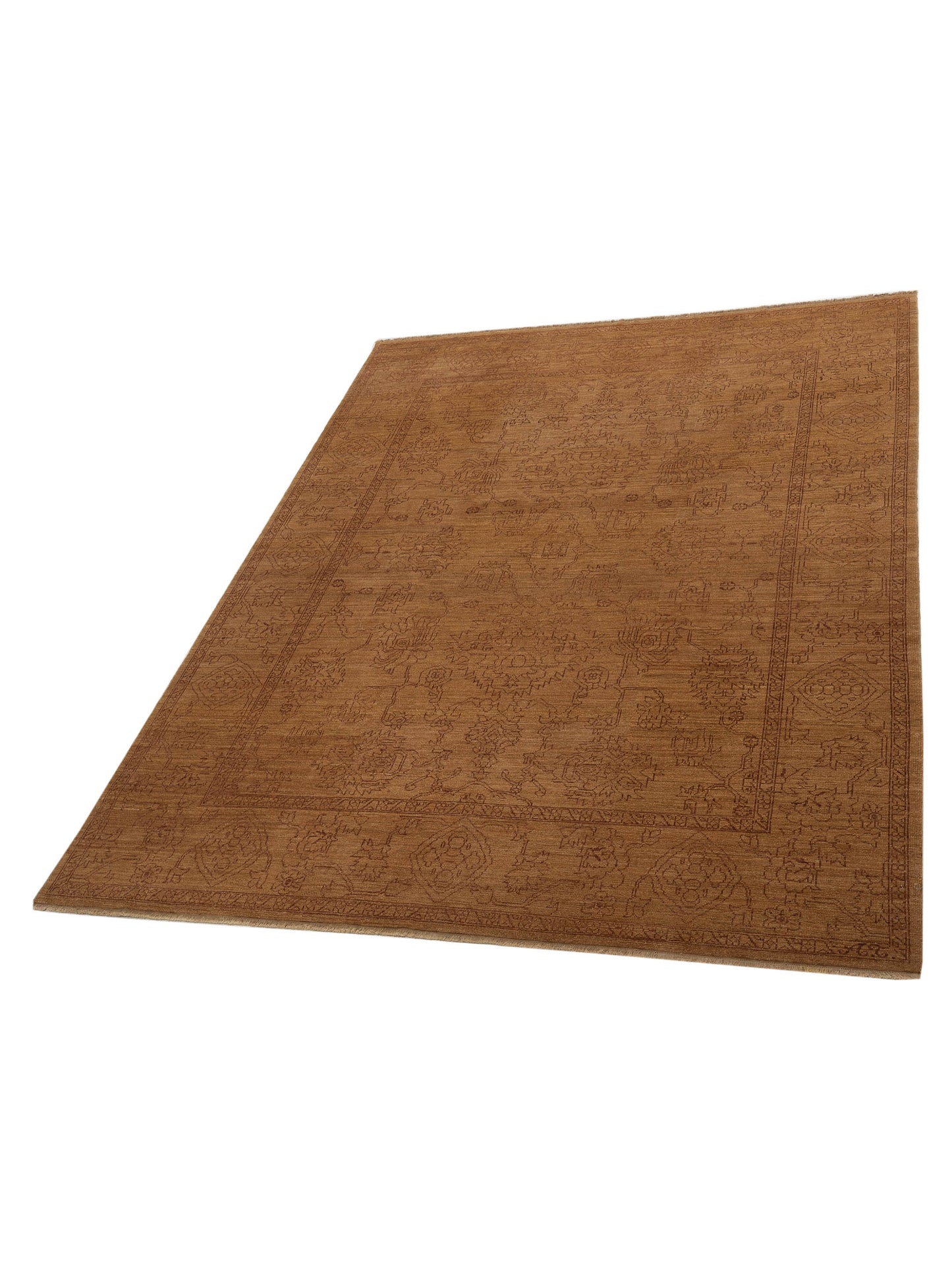 Defne Jade Light Brown Brown 8.2x9.11 Hand Knotted Rug