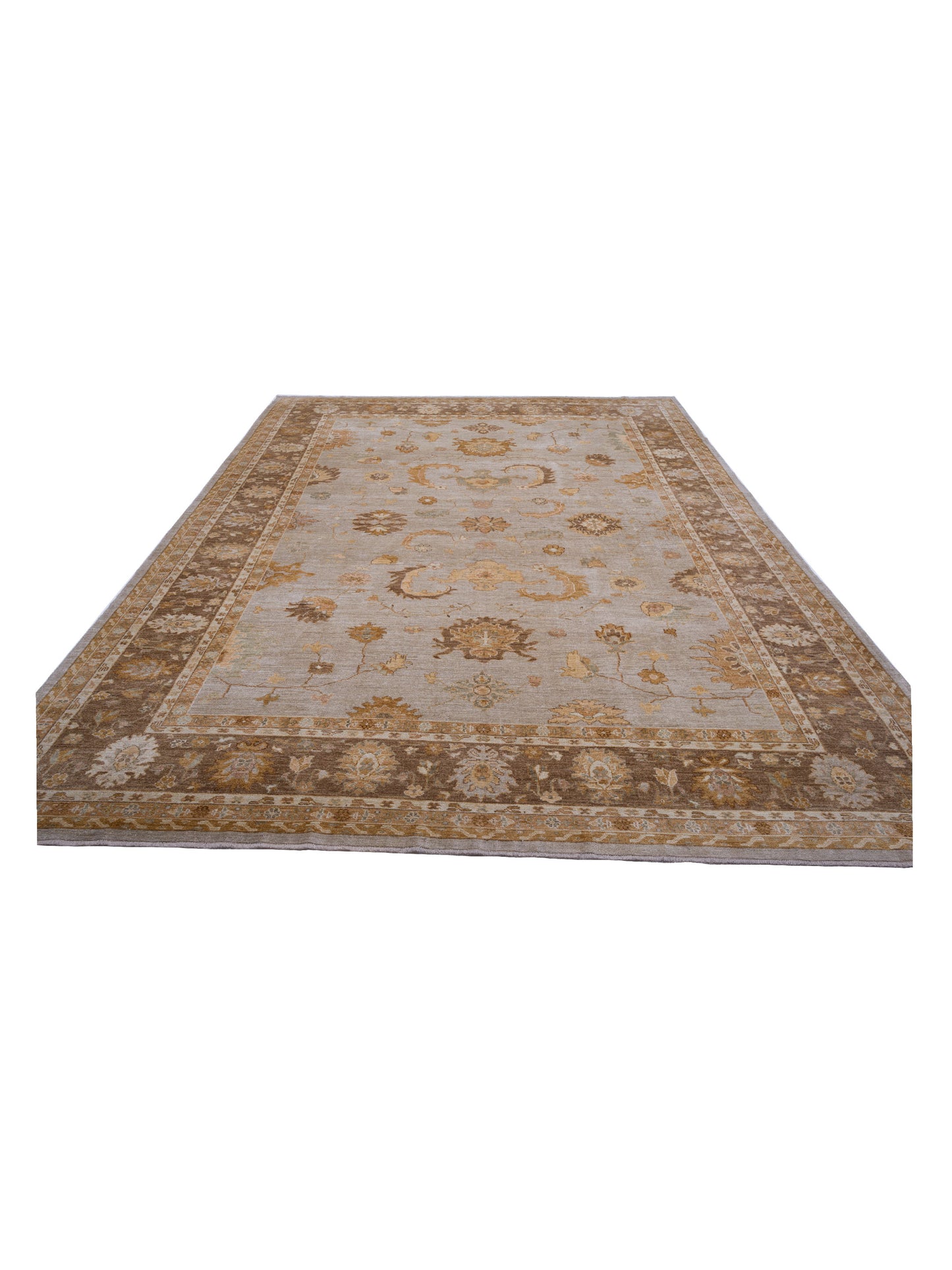 Angora Oushak 126627 Camel Brown 10x13.10 Hand Knotted Rug