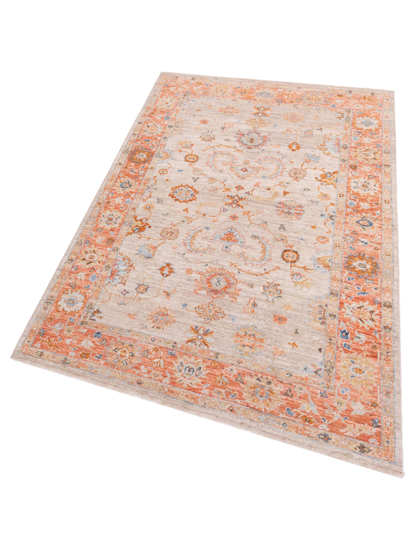 Angora Oushak 149644 Beige Rust 6x8.9 Hand Knotted Rug