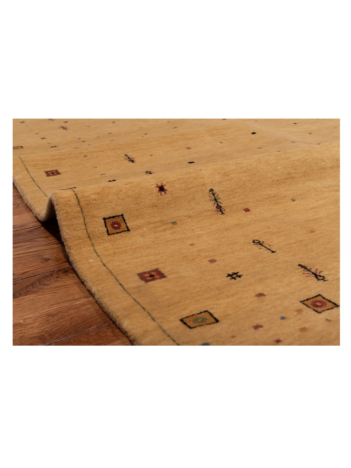 Gabbeh 96221 Camel 8.2x9.7 Hand Knotted Rug