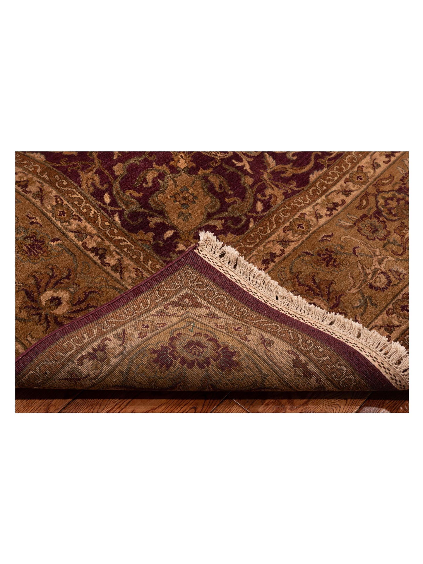 Crown 83894 Burgundy Gold 9.3x12.6 Hand Knotted Rug