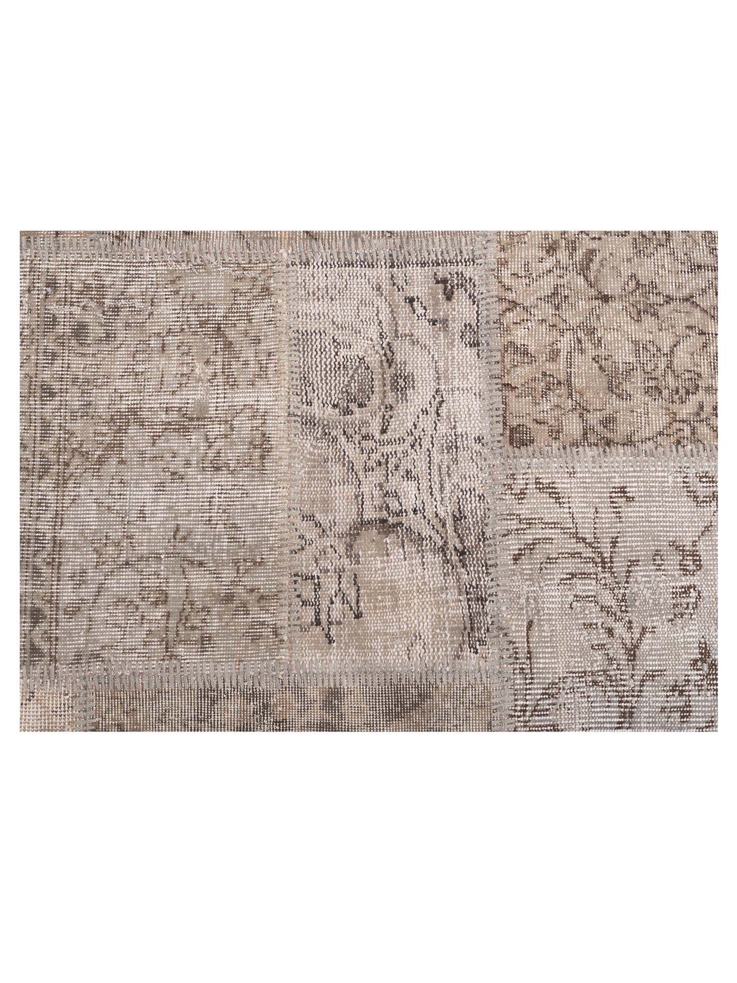 Turkish Vestige Patchwork 125475 Gray 5x7.11 Hand Knotted Rug