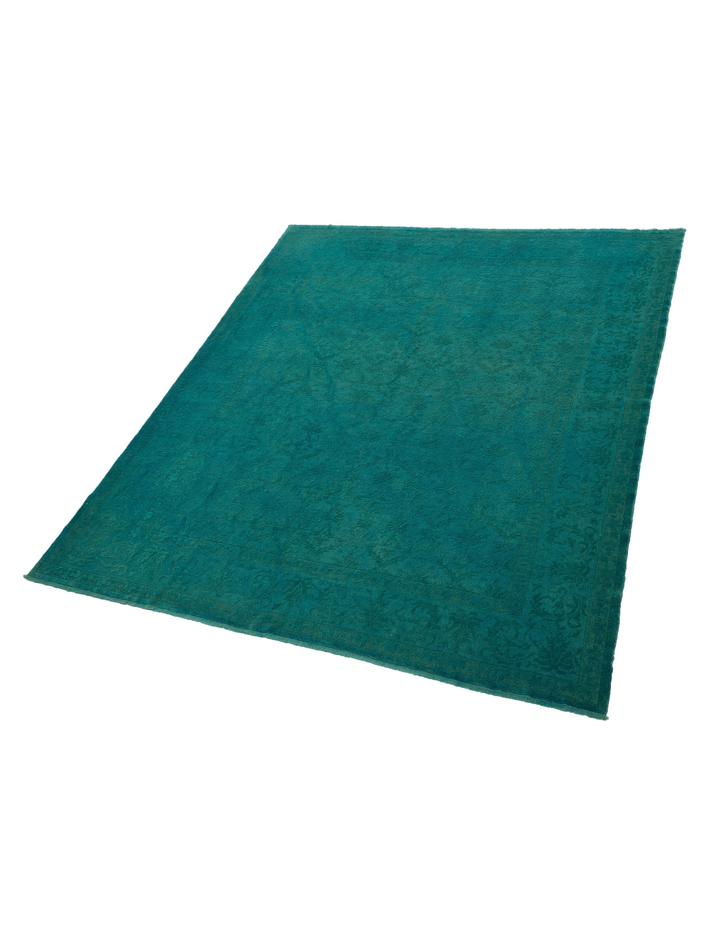 Color Bouquet 109182 Turquoise Dark Turquoise 9.6x11.5 Hand Knotted Rug