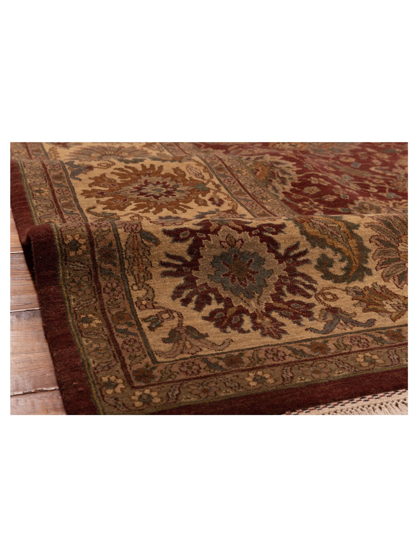 Crown 82621 Burgundy Beige 9.3x12.4 Hand Knotted Rug