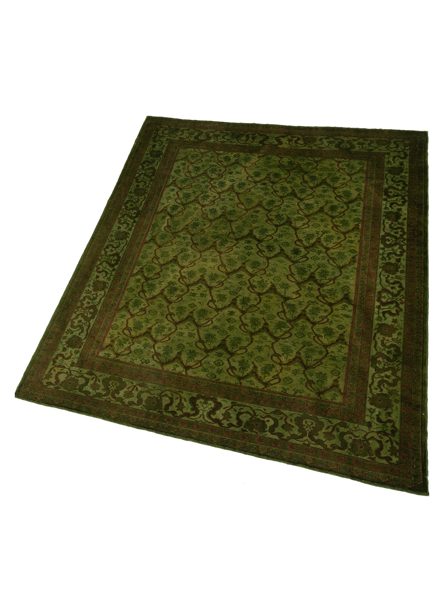 Vintage 104441 Green 8.5x10 Hand Knotted Rug