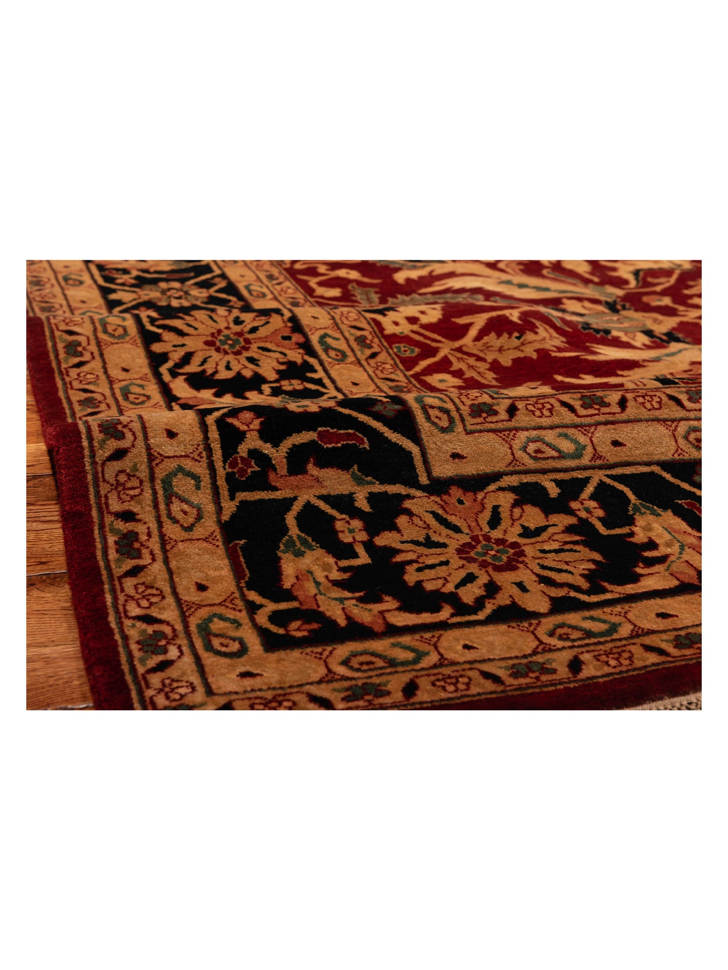 Crown 83586 Red Black 9x12 Hand Knotted Rug