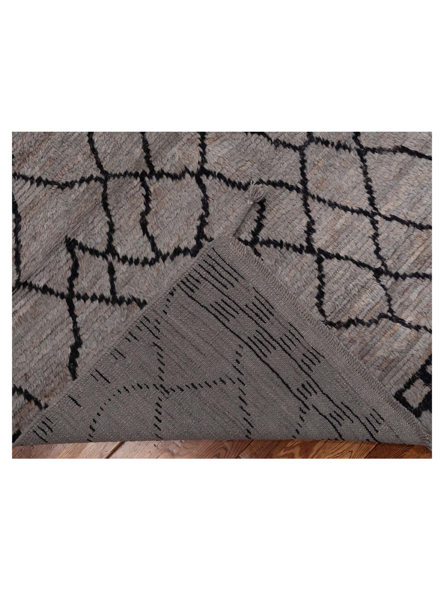 Berber Aspendos Gray Black 8.2x10.4 Hand Knotted Rug