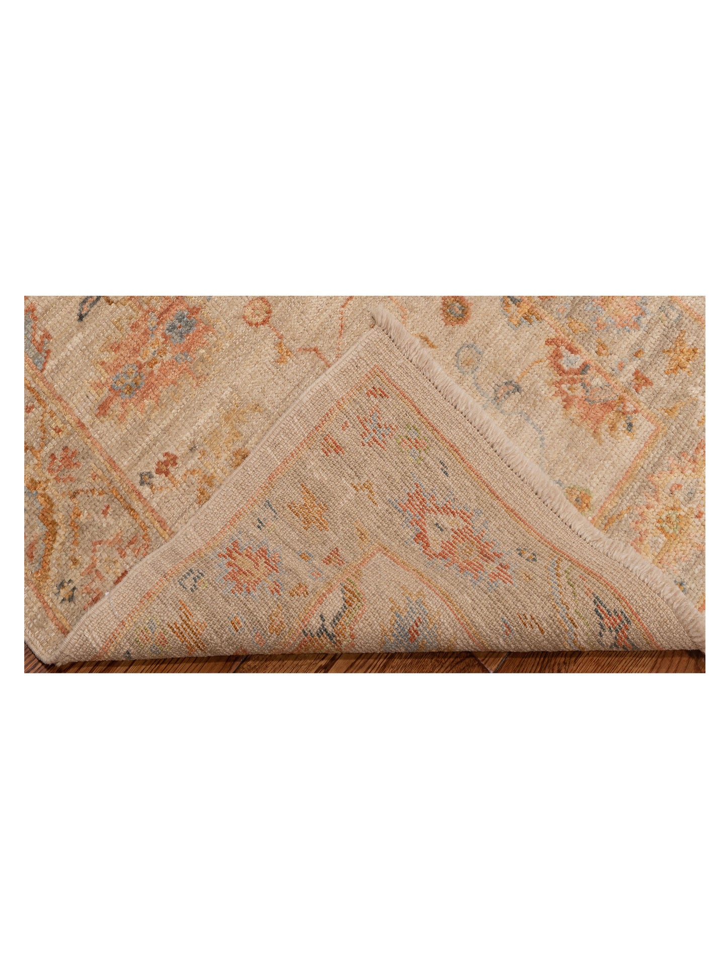 Angora Oushak 149620 Ivory Silver 2.7x11.4 Hand Knotted Rug