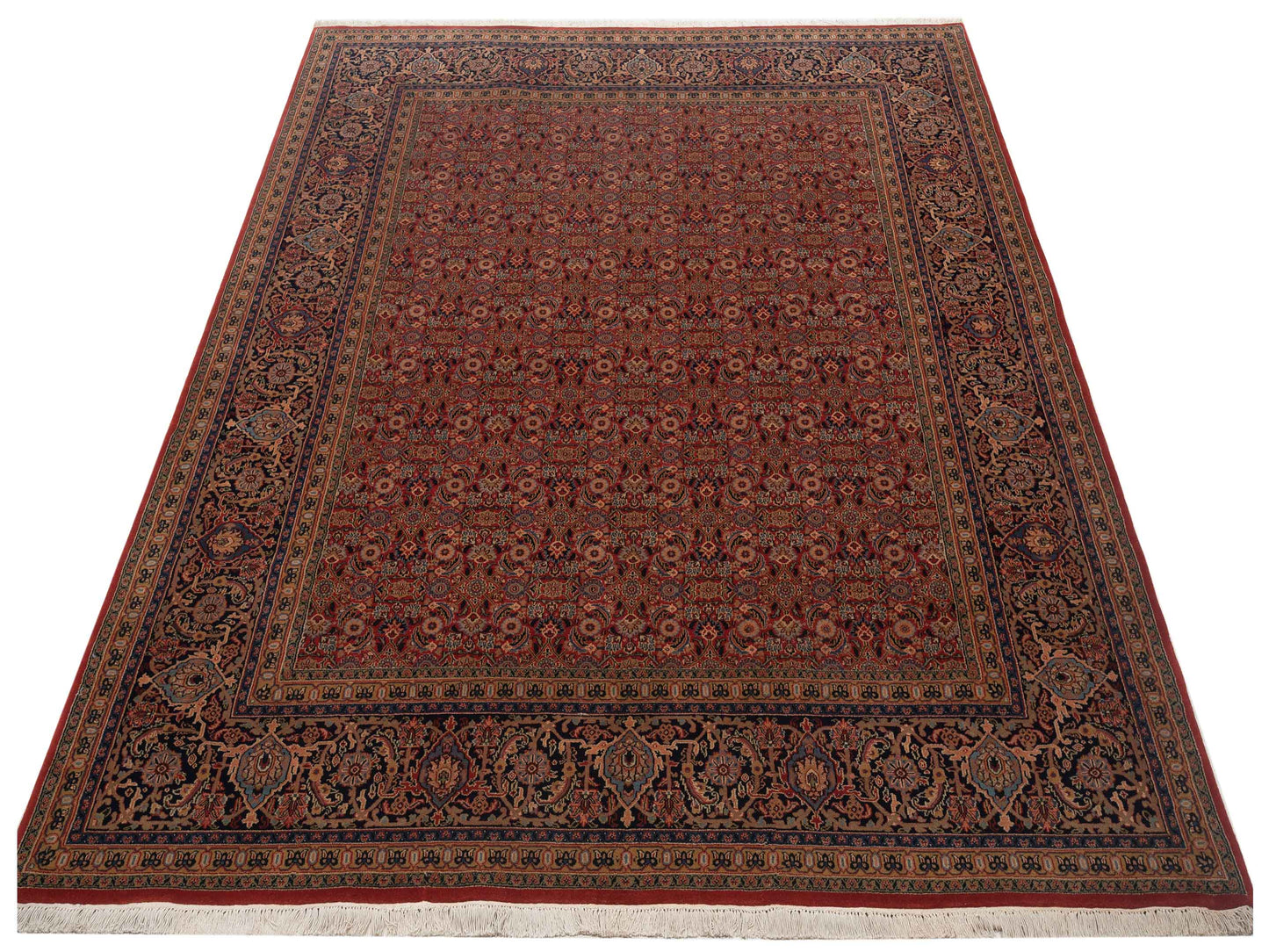 Sivas 123088 Orange Navy 8.2x9.9 Hand Knotted Rug