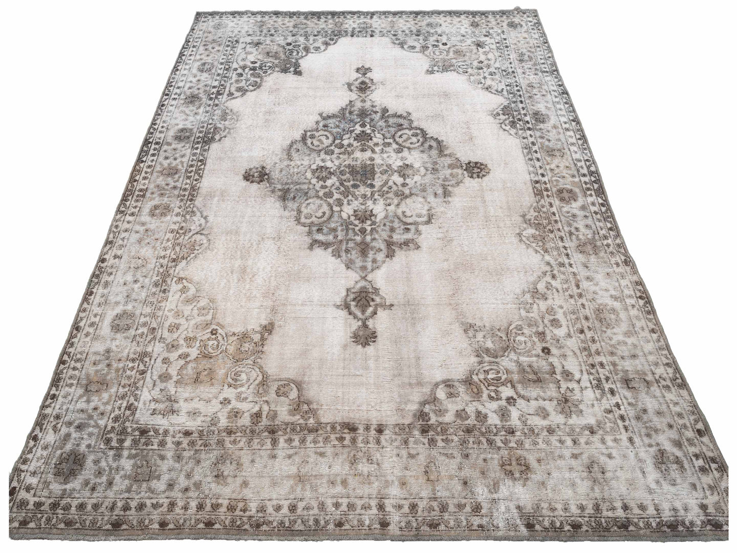 Vintage 122733 Silver 8.4x12 Hand Knotted Rug