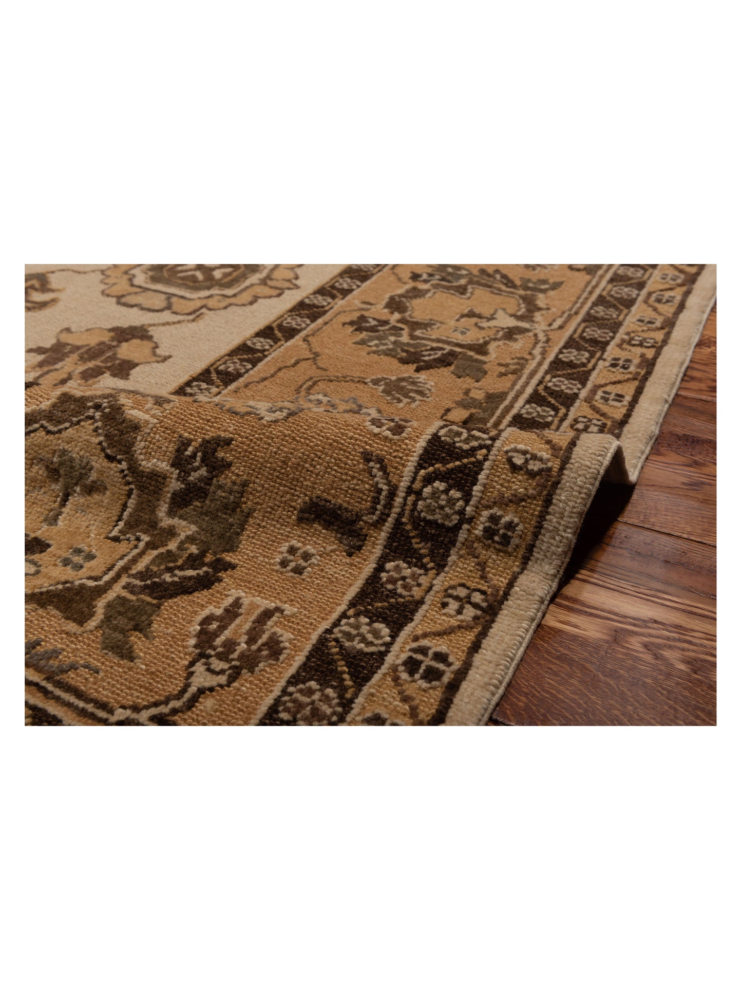 Turkish Elvan 79177 Ivory Gold 8.5x10.7 Hand Knotted Rug
