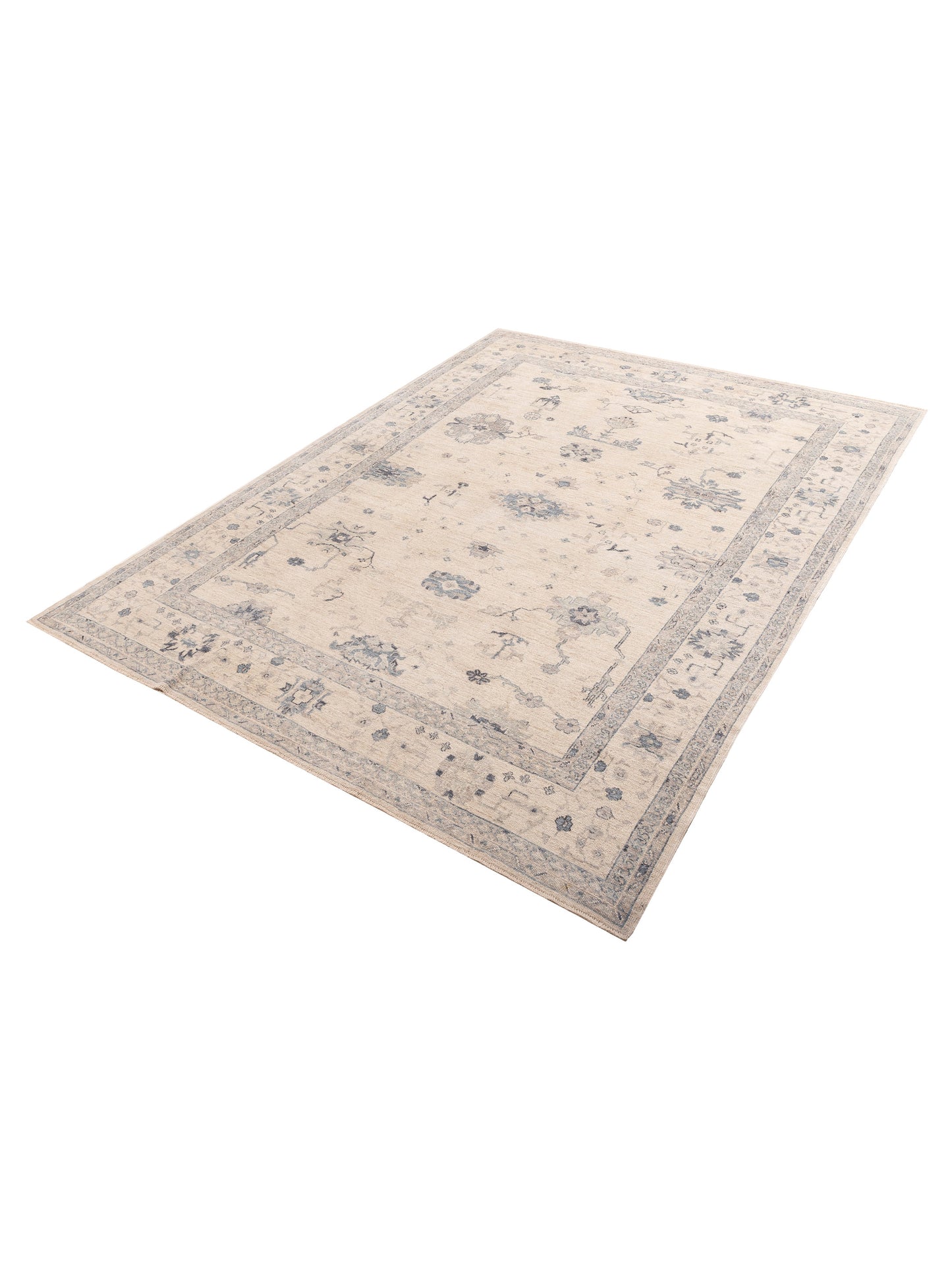 Angora Oushak 156088 Ivory Ivory 10.1x13.5 Hand Knotted Rug