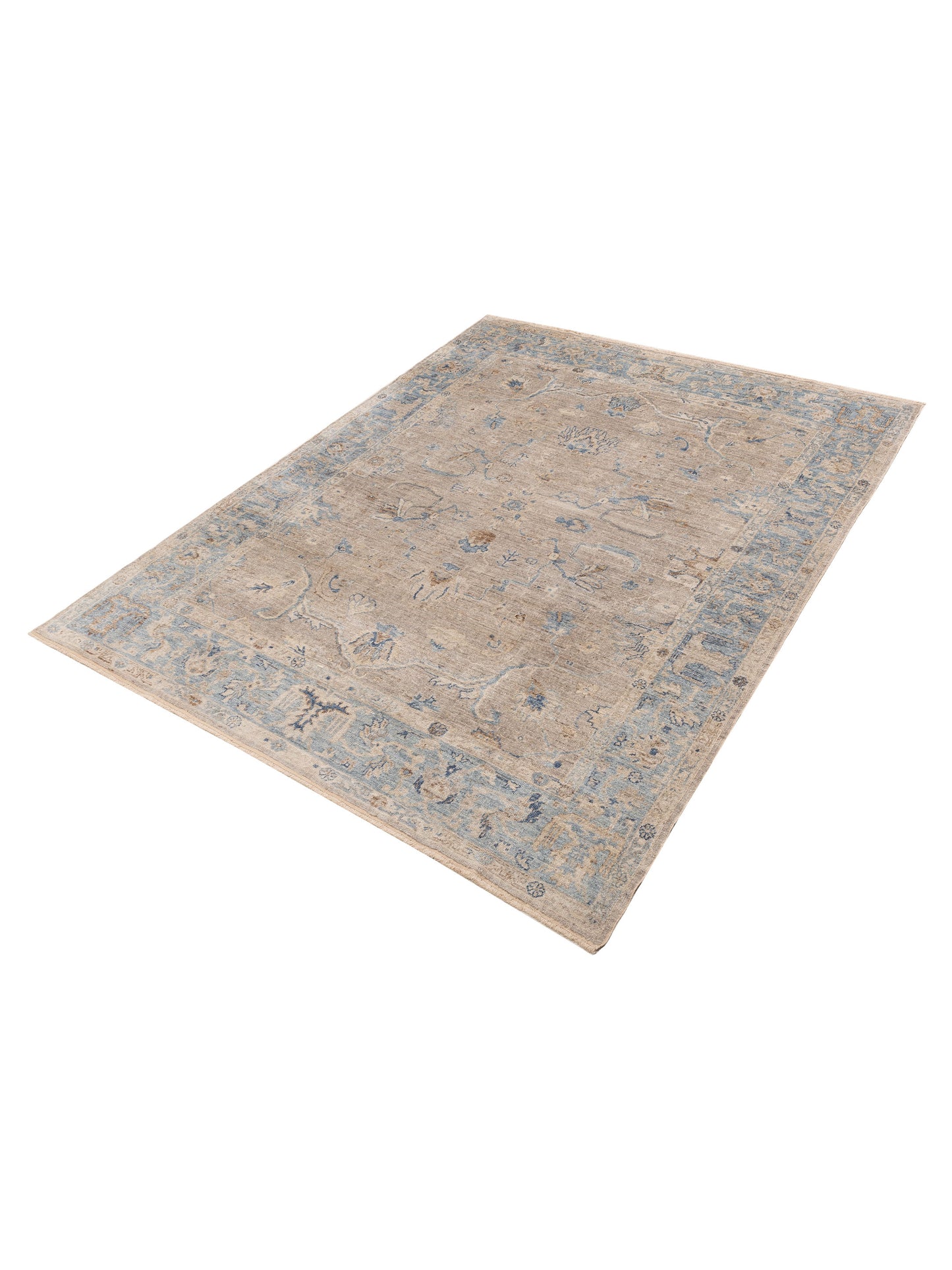 Angora Oushak 154237 Gray Blue 9x11.6 Hand Knotted Rug
