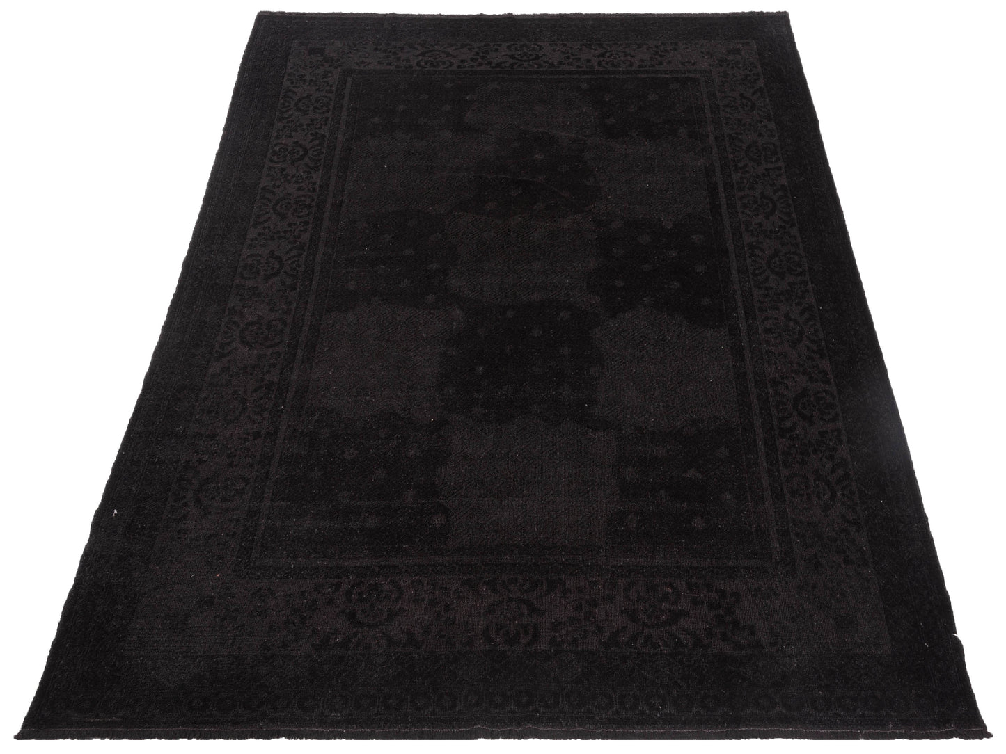 Vintage 108913 Black 6.10x8.6 Hand Knotted Rug