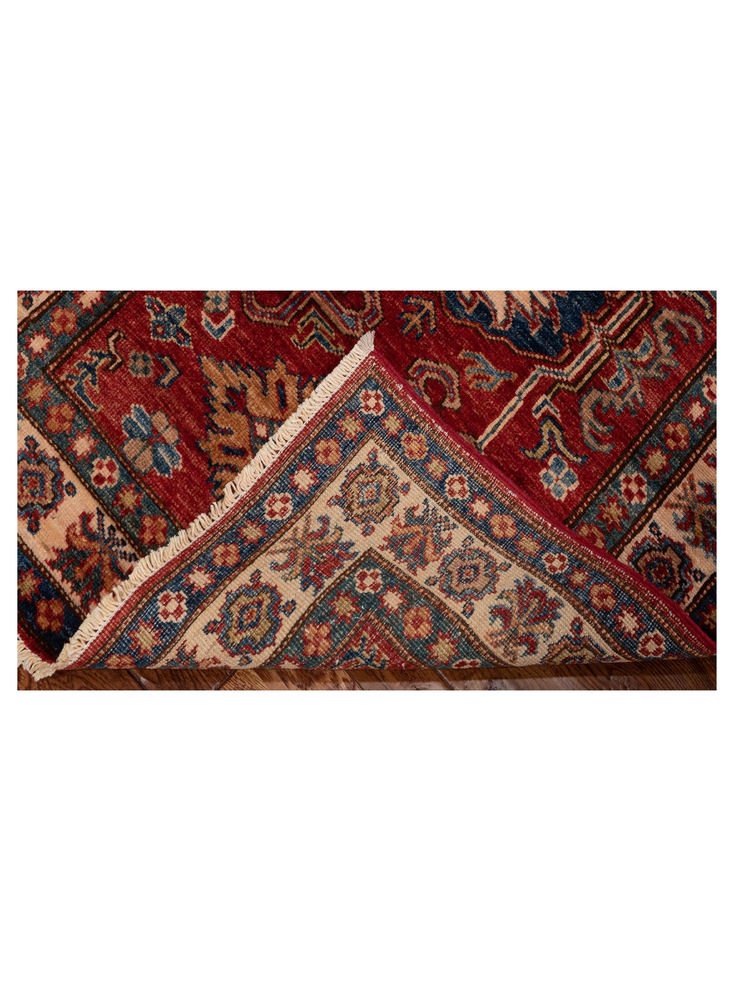 Artisan Kazak 148959 Red Ivory 2.9x3.11 Hand Knotted Rug