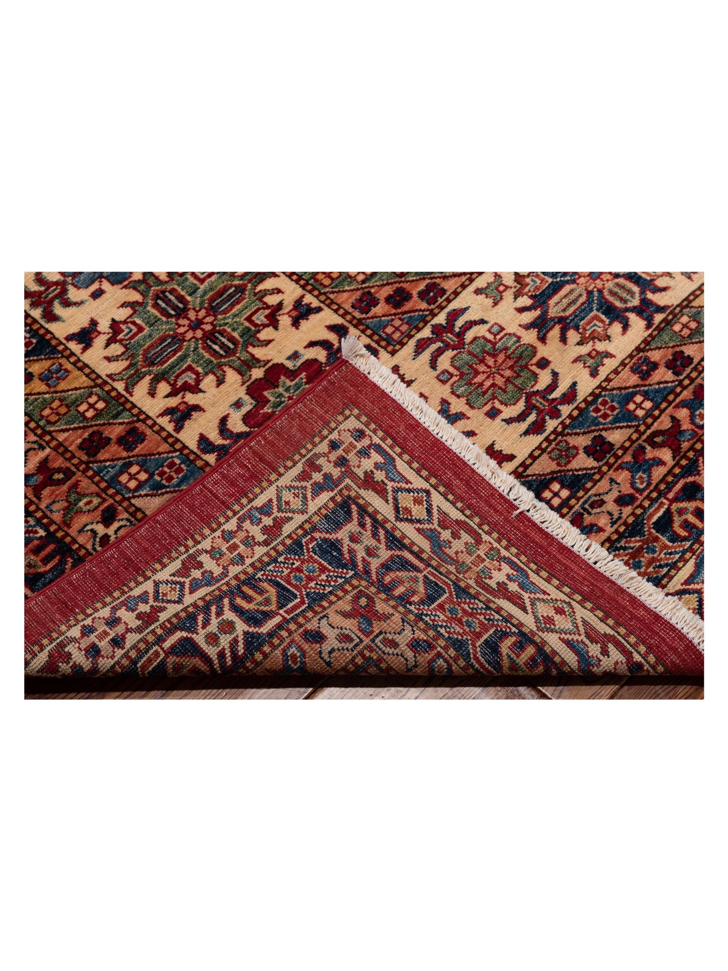 Artisan Kazak 145991 Red Ivory 13.2x17.4 Hand Knotted Rug