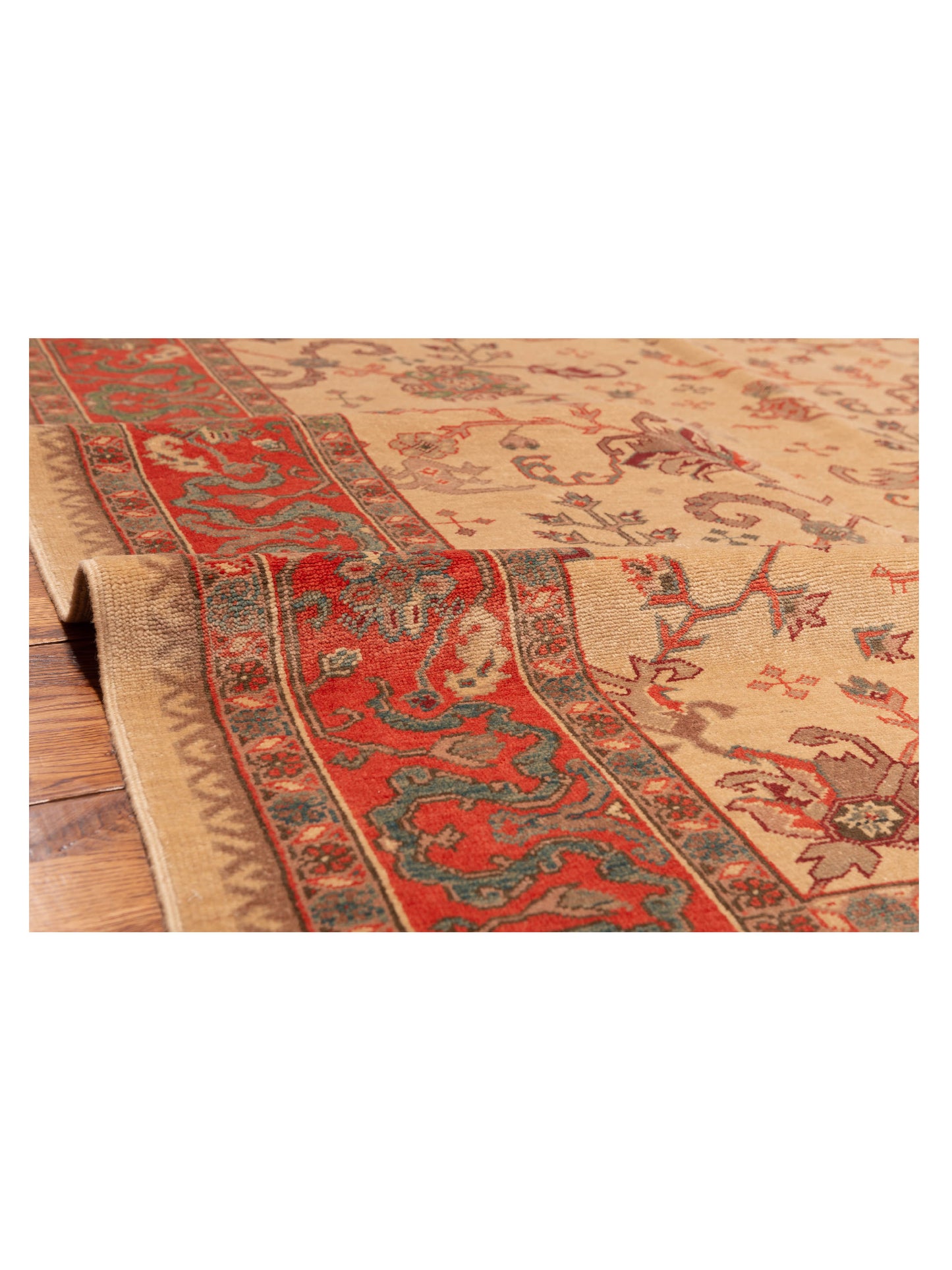 Antique Loom 117140 Ivory Rust 6.8x9.7 Hand Knotted Rug
