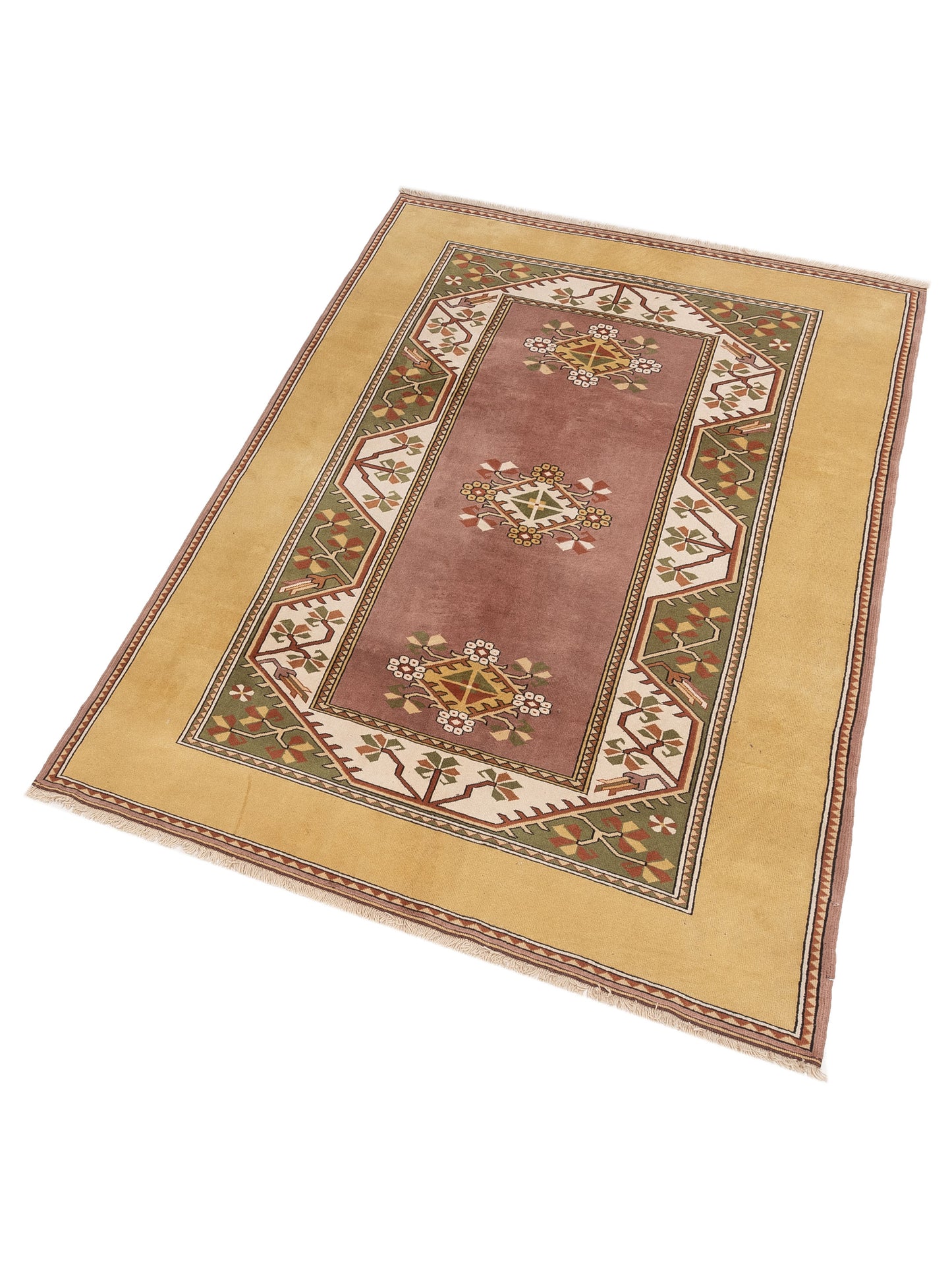 Milas 146255 Purple Gold 6.8x9.10 Hand Knotted Rug