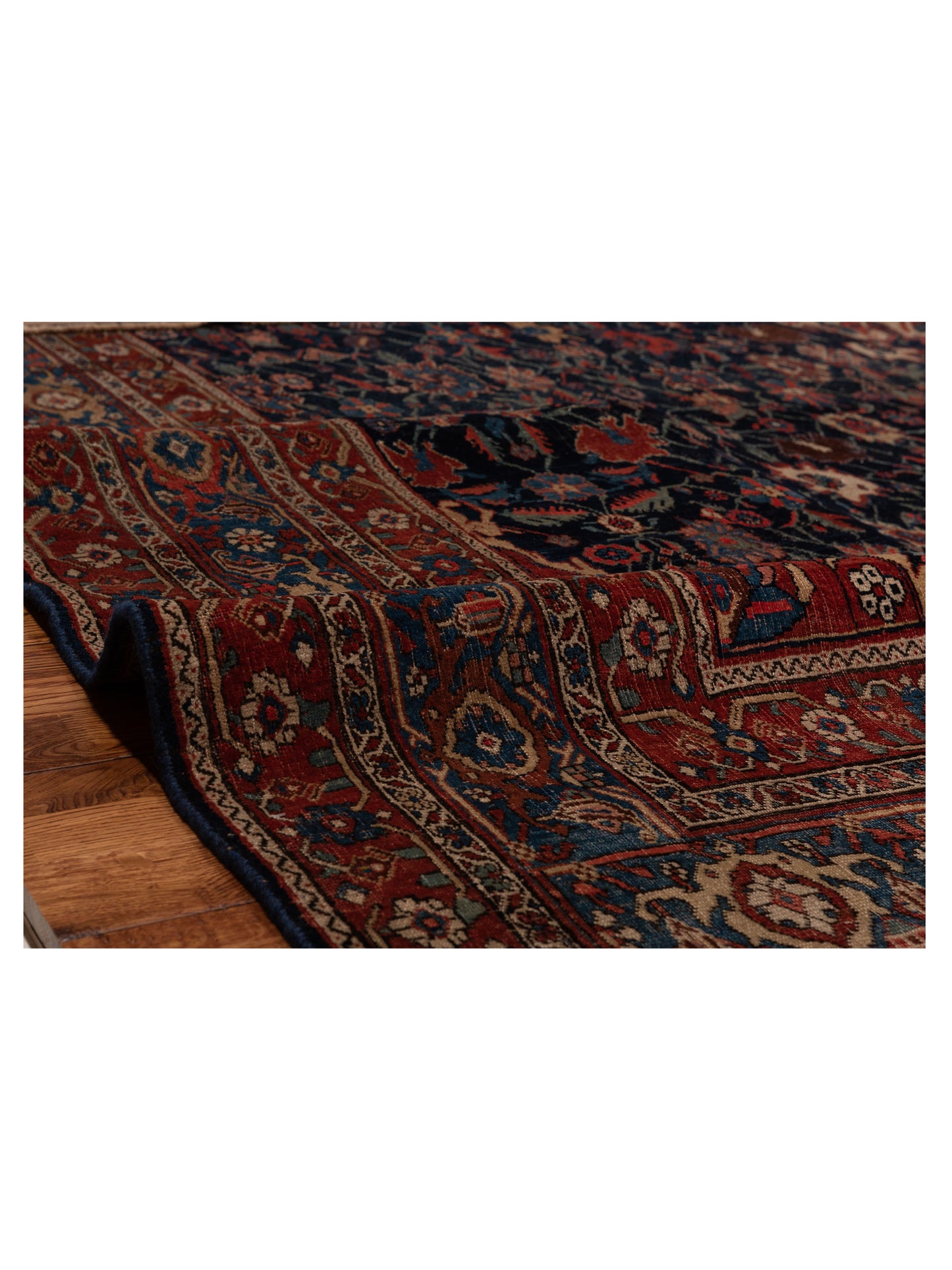 Persian Antique 125869 Blue Red 10.8x17.7 Hand Knotted Rugs