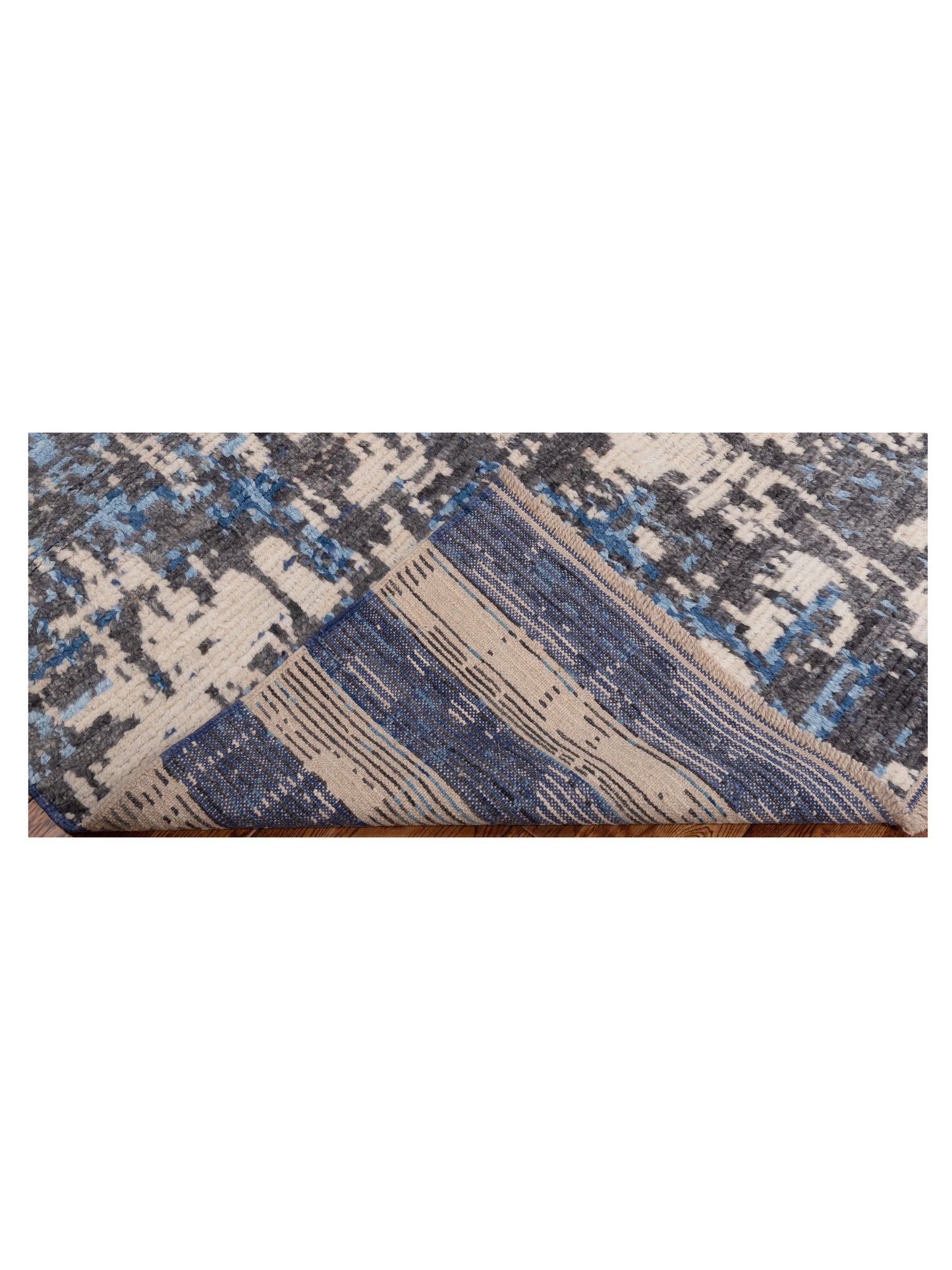 Atlas 150451 Gray Blue 7.11x9.10 Hand Knotted Rug