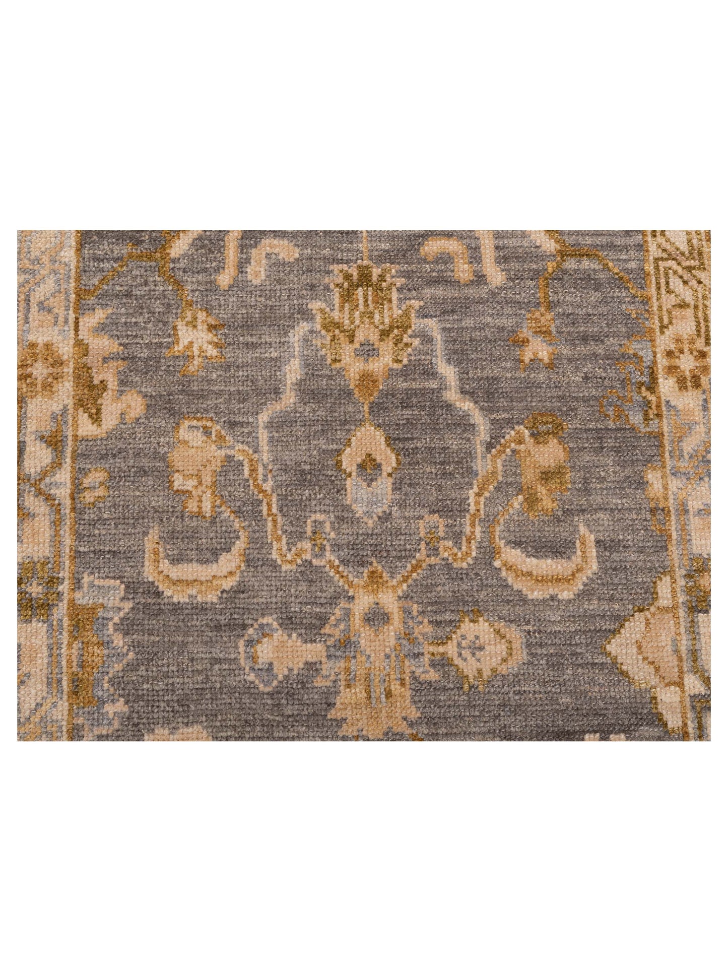 Angora Oushak 141265 Gray Ivory 2.9x7.2 Hand Knotted Rug