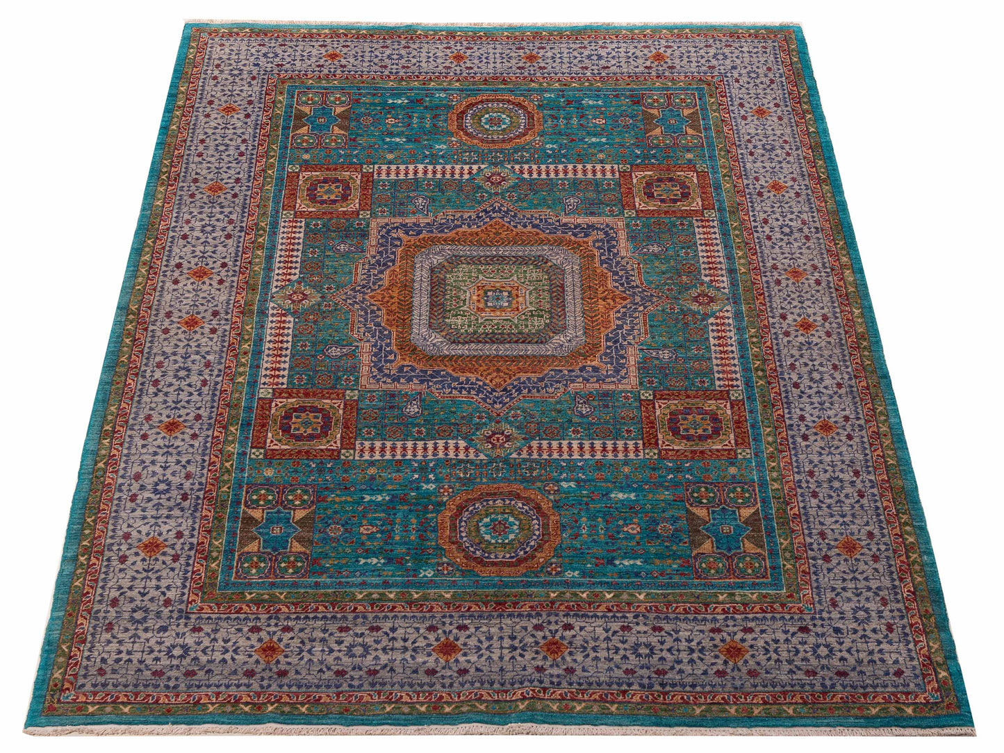 Artisan Mamluk 154732 Blue Gray 5.10x7.10 Hand Knotted Rug