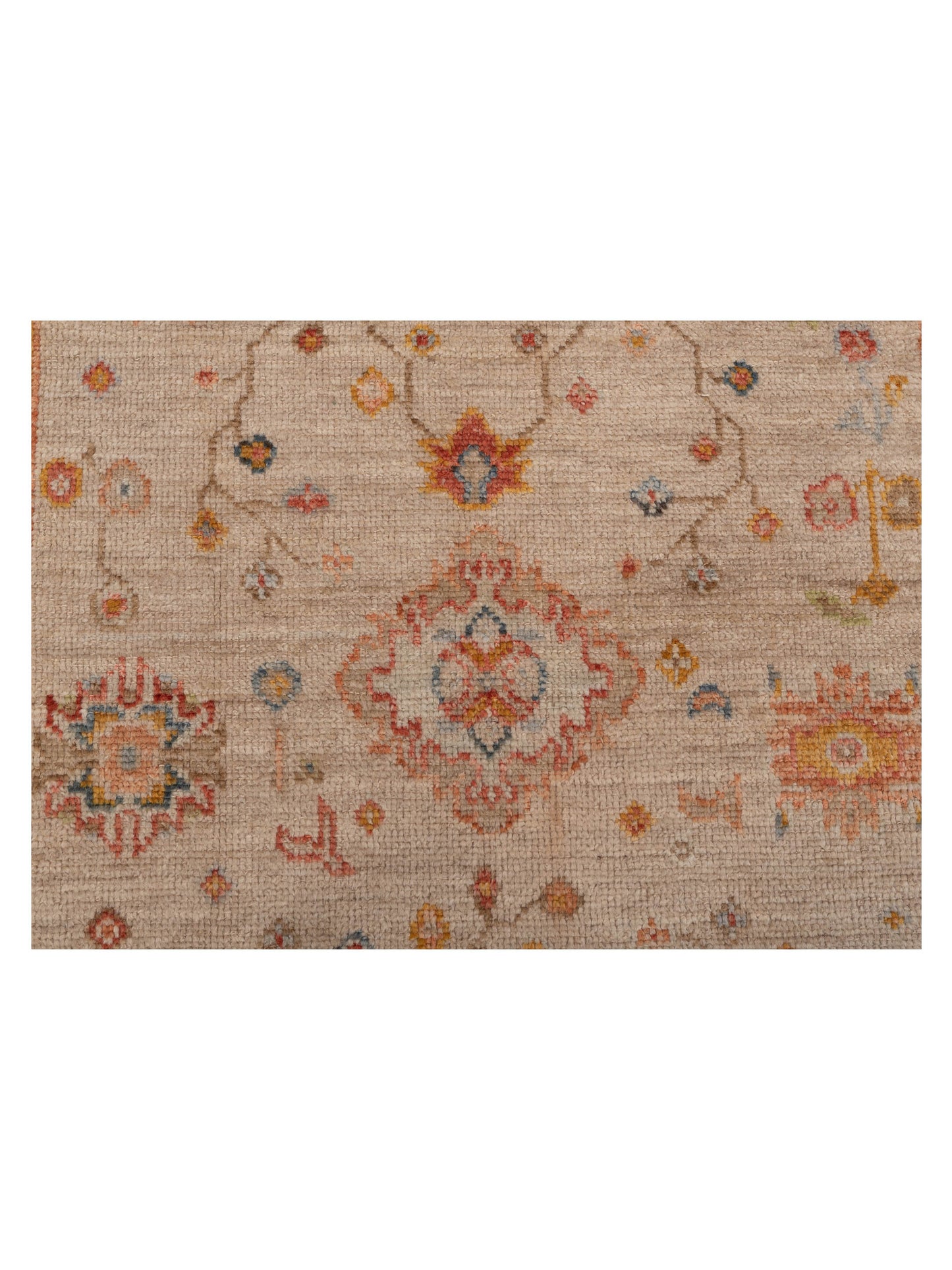 Angora Oushak 150367 Beige Brown 4x6.1 Hand Knotted Rug