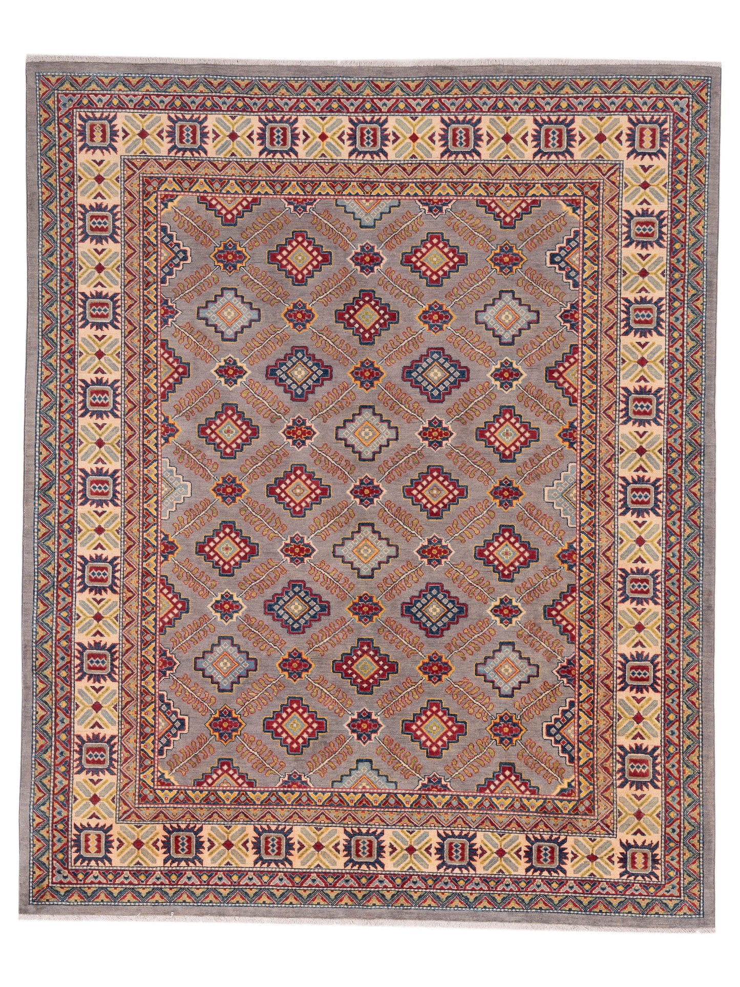 Nomad Kazak  Gray Ivory Tribal