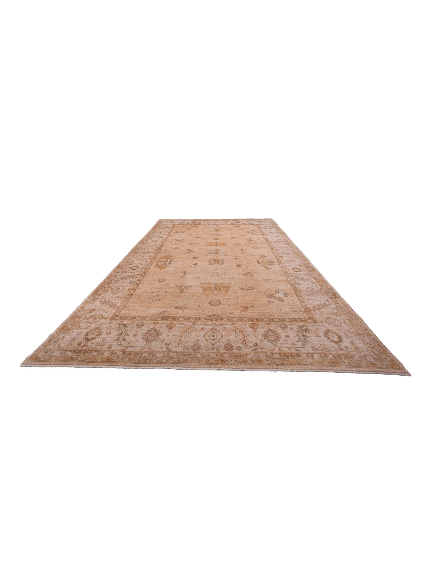 Angora Oushak 98607 Gold Ivory 12.9x18.1 Hand Knotted Rug