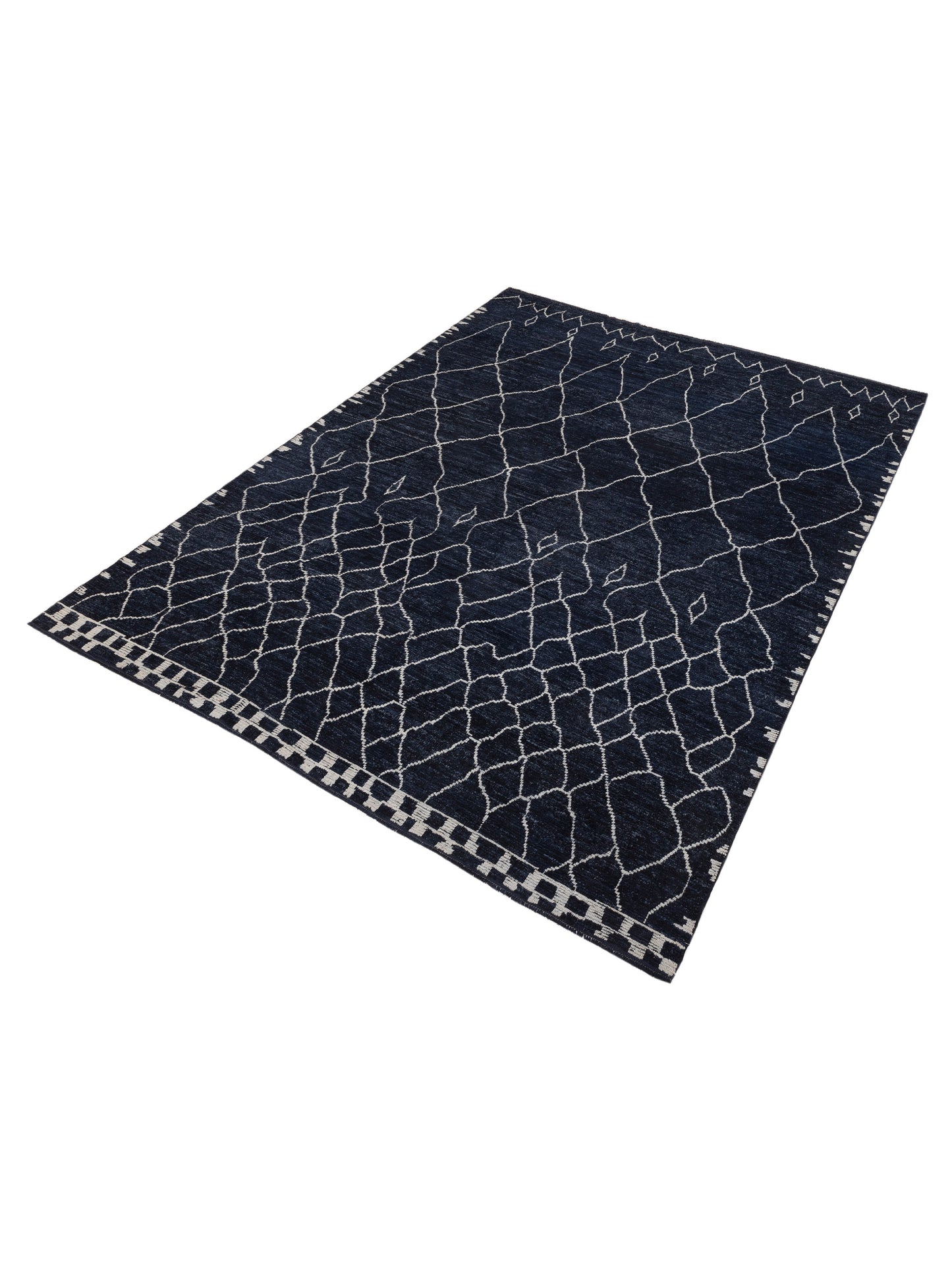 Berber Aspendos Navy Ivory 11.8x15.11 Hand Knotted Rug