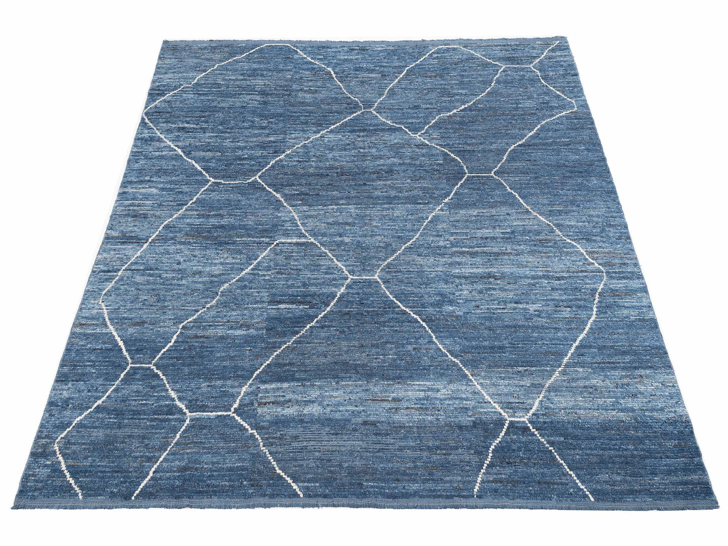 Berber Efes Indigo Ivory 9.2x11.3 Hand Knotted Rug