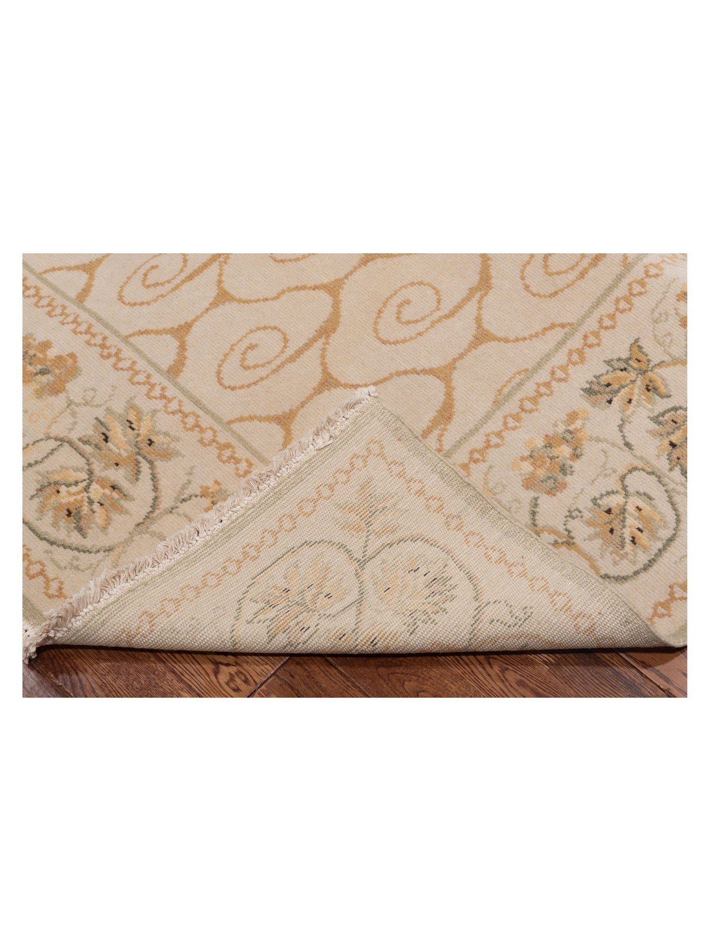 Bouquet 107515 Ivory Beige 8.1x9.10 Hand Knotted Rug