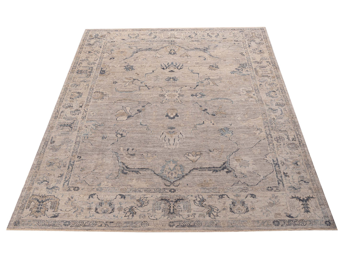 Angora Oushak 156156 Gray Silver 9.1x11.11 Hand Knotted Rug