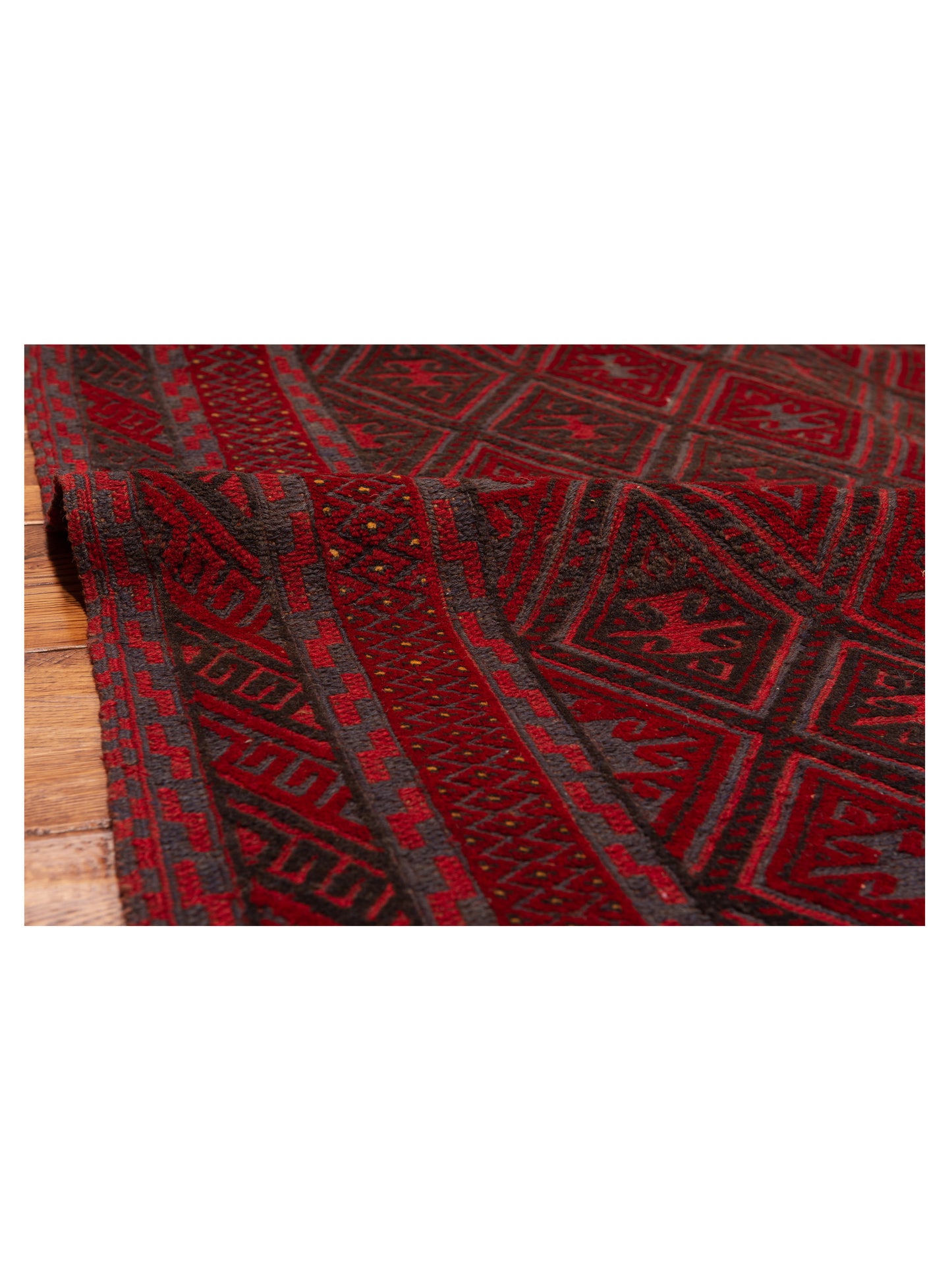 Afghan Soumak 121807 Charcoal Red 4.9x6.1 Hand Woven Rug