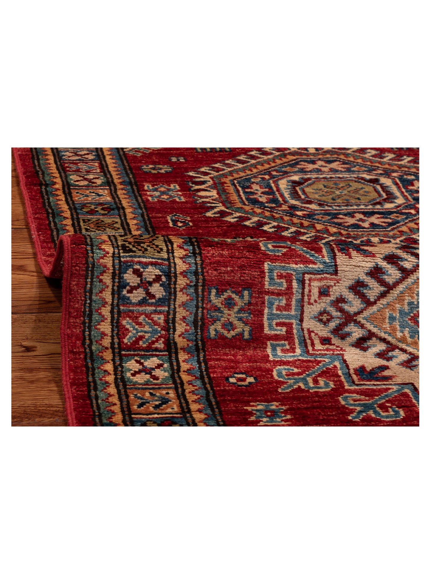 Artisan Kazak 139408 Red Multi 2.9x8.8 Hand Knotted Rug
