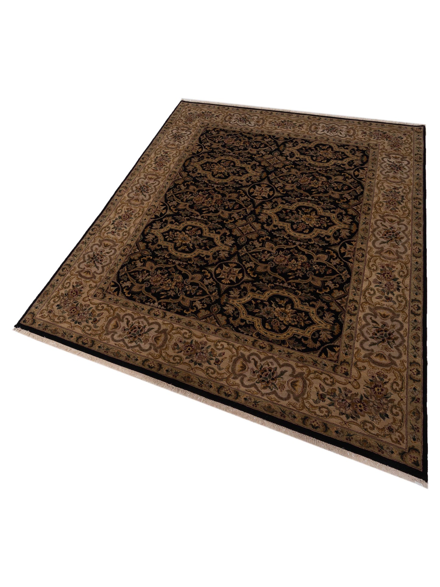 Jahan 90476 Black Ivory 8.2x10.4 Hand Knotted Rug