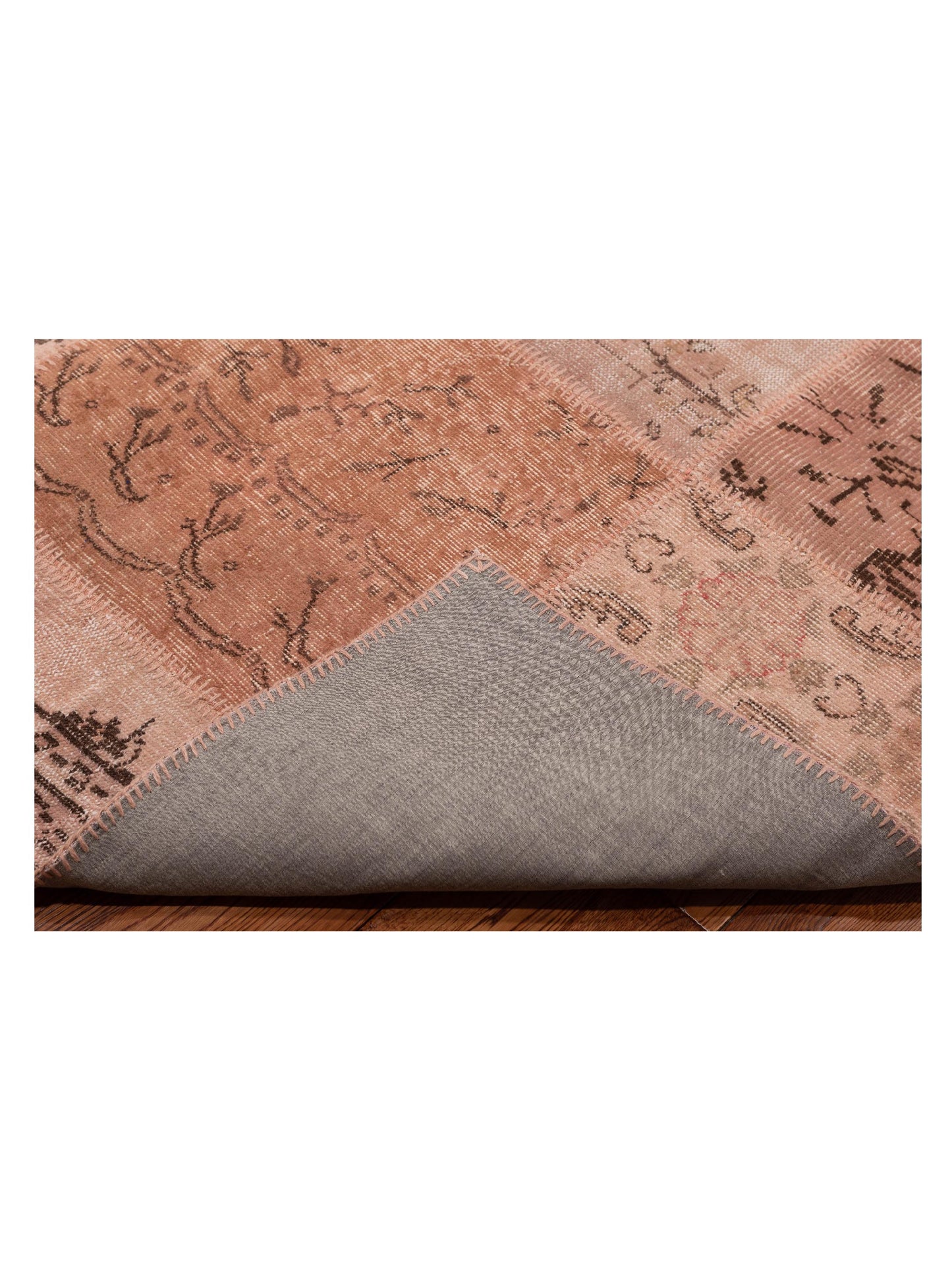 Turkish Vestige Patchwork 125451 Pink 9x12 Hand Knotted Rug