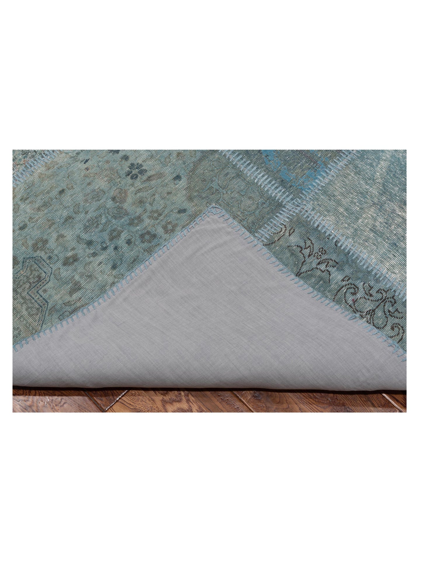 Turkish Vestige Patchwork 147556 Blue 6.7x9.10 Hand Knotted Rug