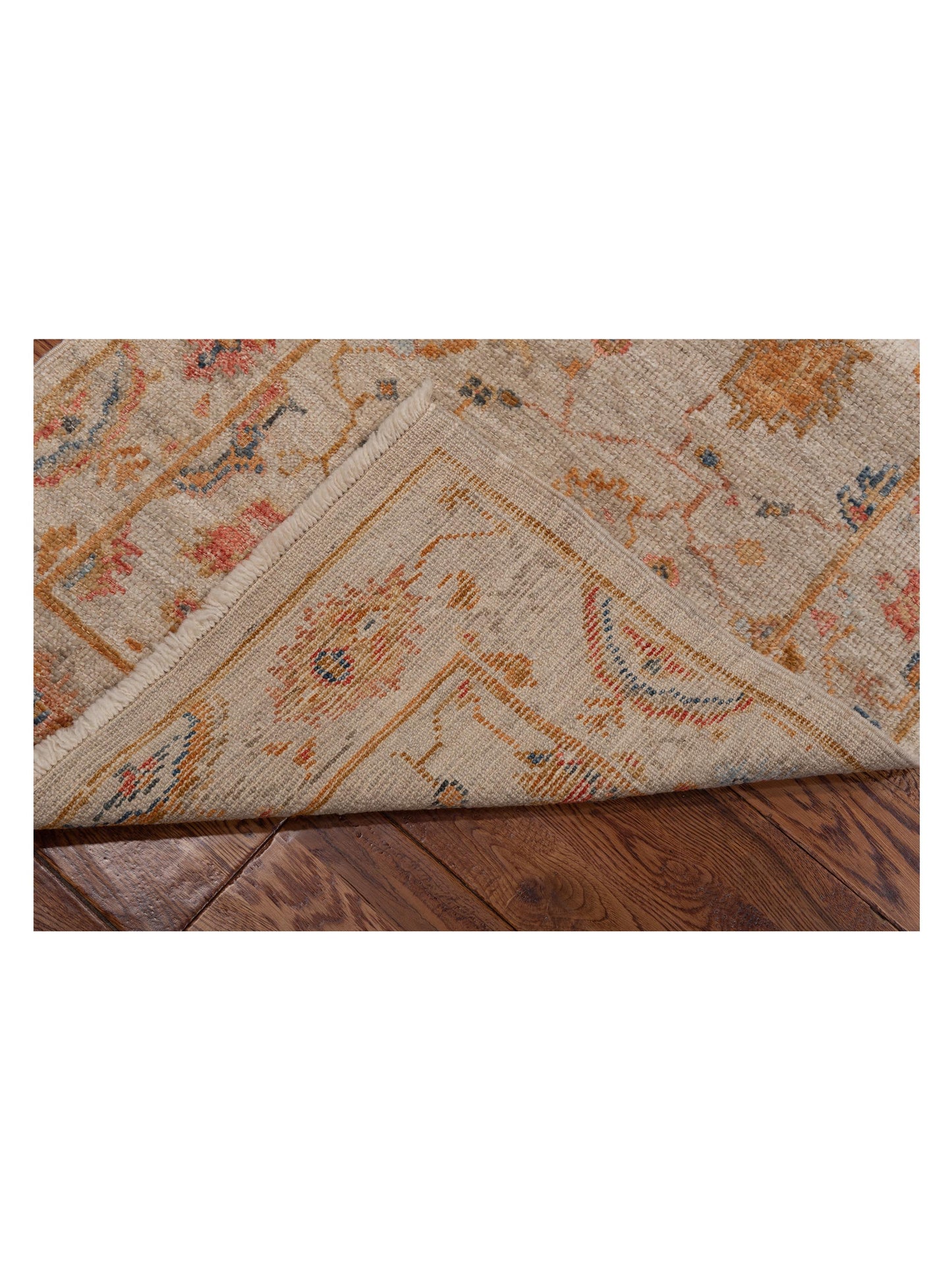 Angora Oushak 146499 Ivory Ivory 2.7x13.6 Hand Knotted Rug