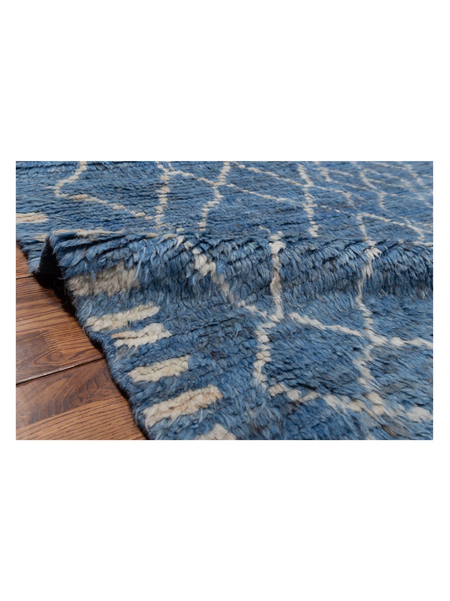 Berber Aspendos Indigo Ivory 9.6x12.9 Hand Knotted Rug