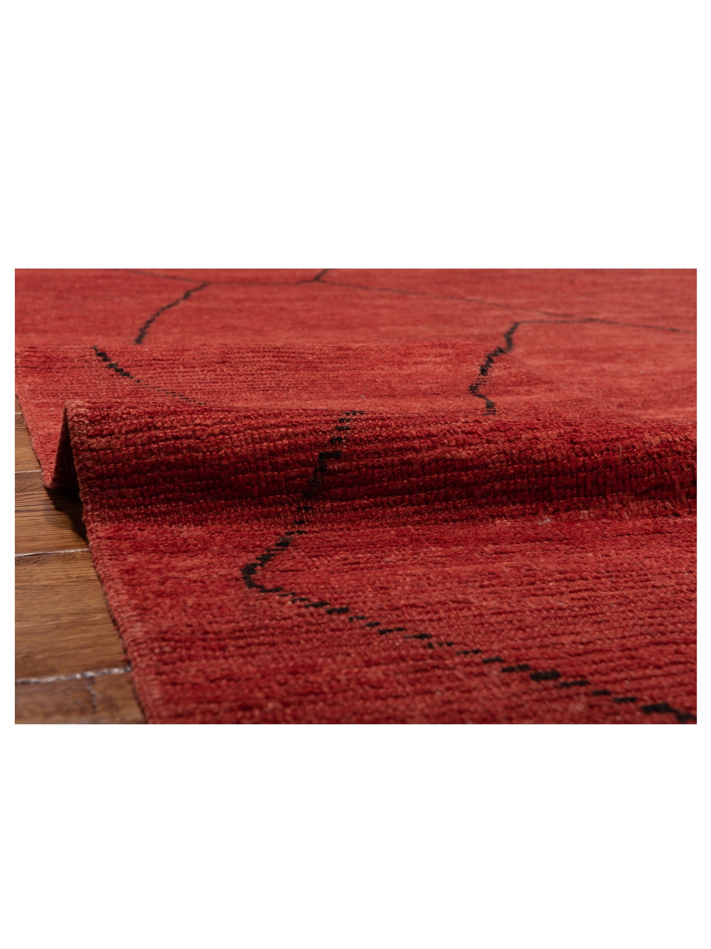 Berber Efes Red Black 9.4x12.2 Hand Knotted Rug