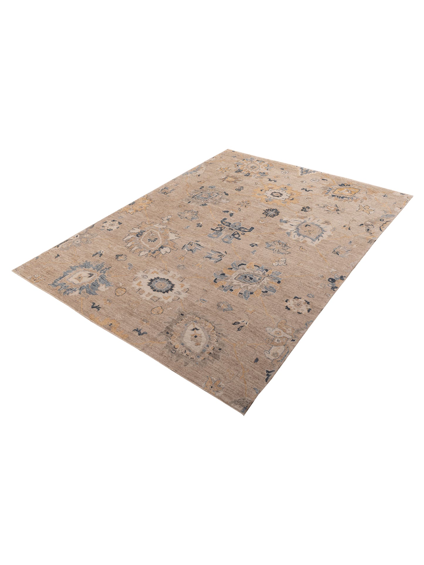 Angora Oushak 156086 Brown Gold 9x12.4 Hand Knotted Rug
