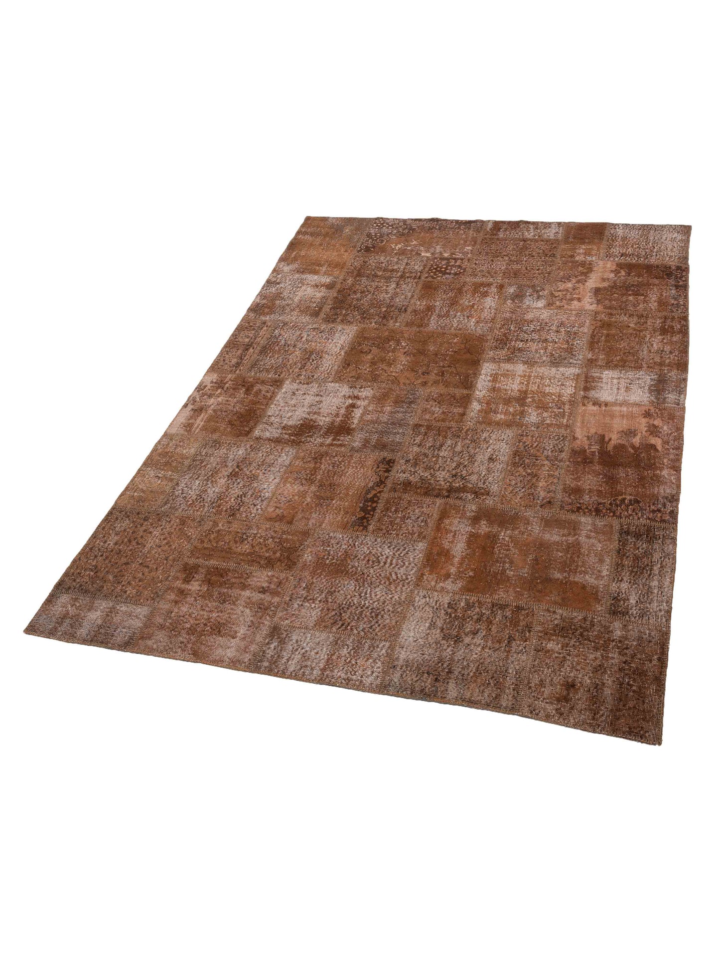 Turkish Vestige Patchwork 142814 Brown 8.3x11.6 Hand Knotted Rug