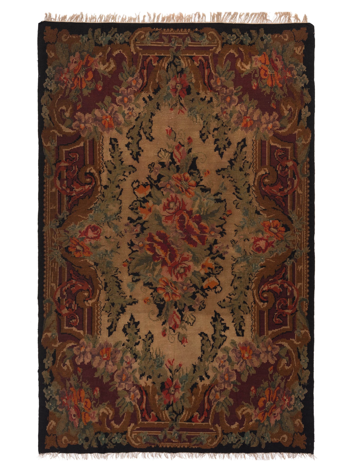 Pasha Old Basserabian Kilim  Black Brown Traditional