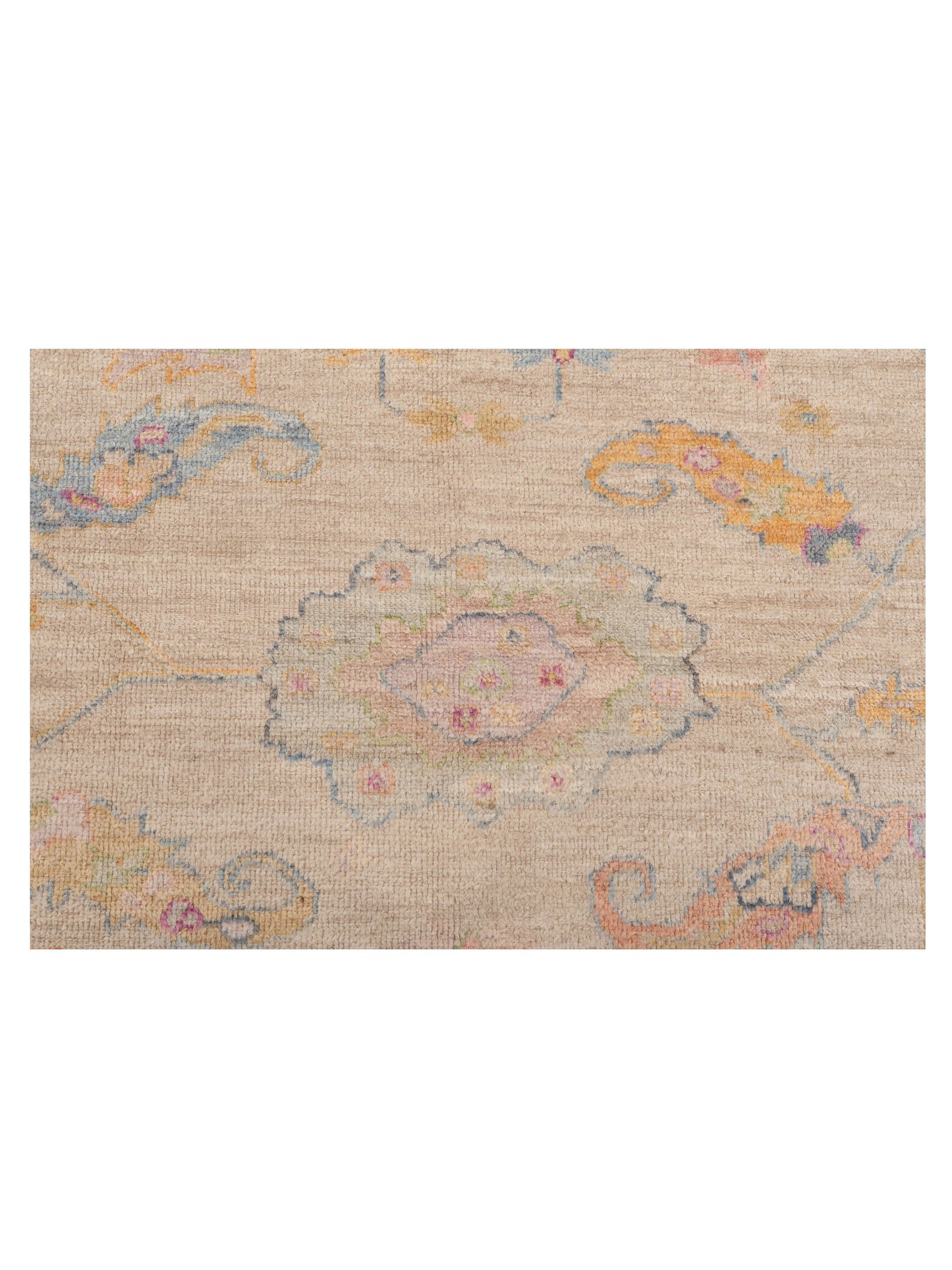 Angora Oushak 150432 Beige Green 8x9.4 Hand Knotted Rug
